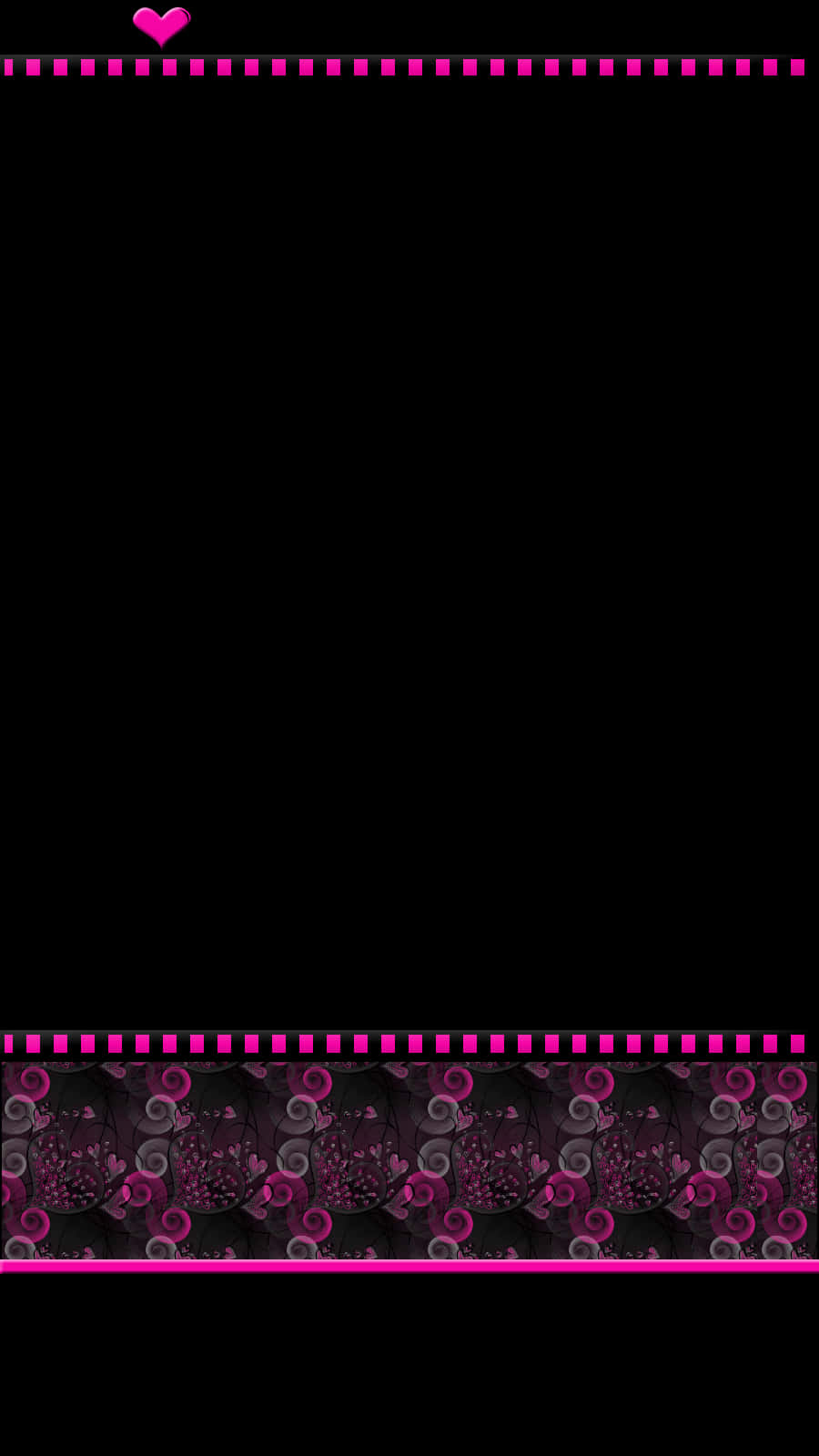 black and pink iPhone, vibrant pink filmstrip borders, swirling floral patterns, HD Phone Wallpaper