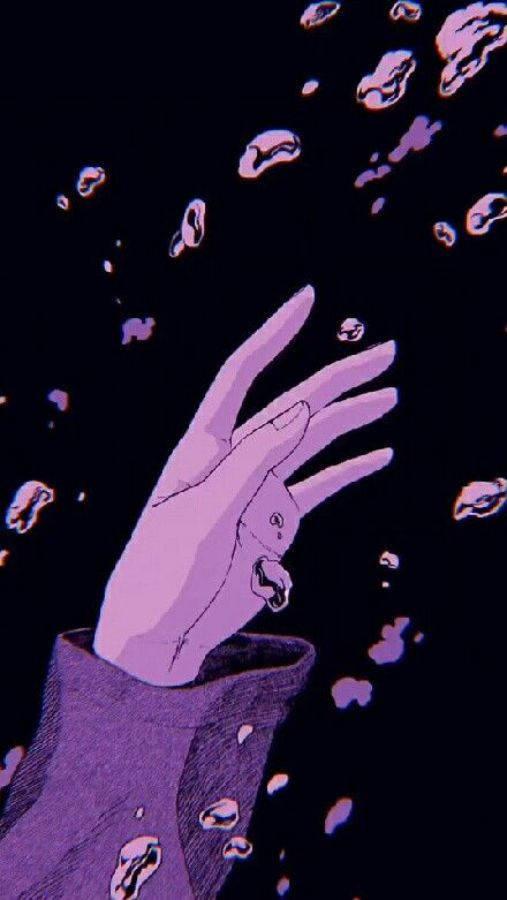 Black And Purple Aesthetic, lo fi art, pale purple hand, SD Phone Wallpaper