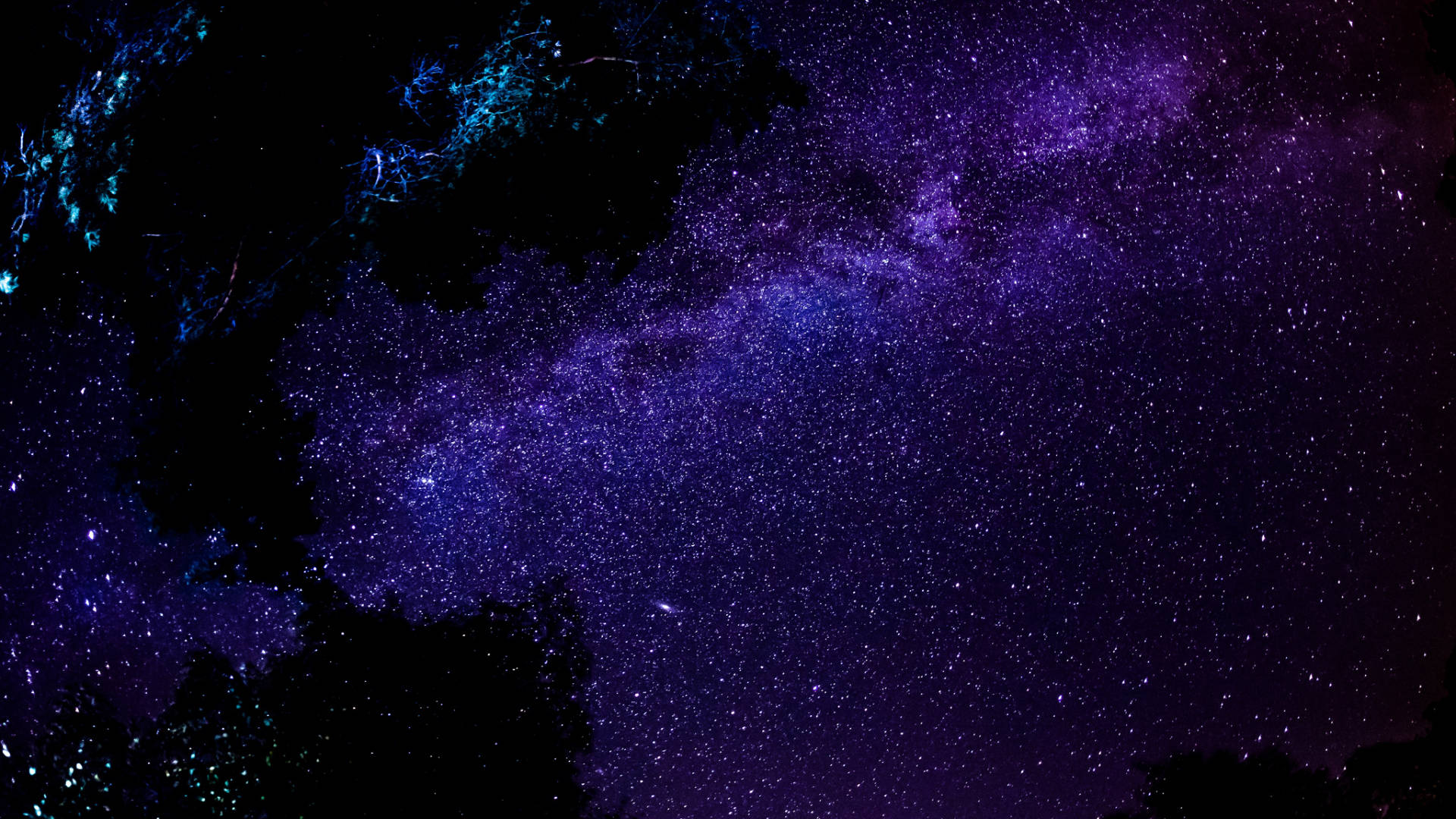 Milky Way galaxy, deep purple, blue hues, Full HD Desktop Wallpaper