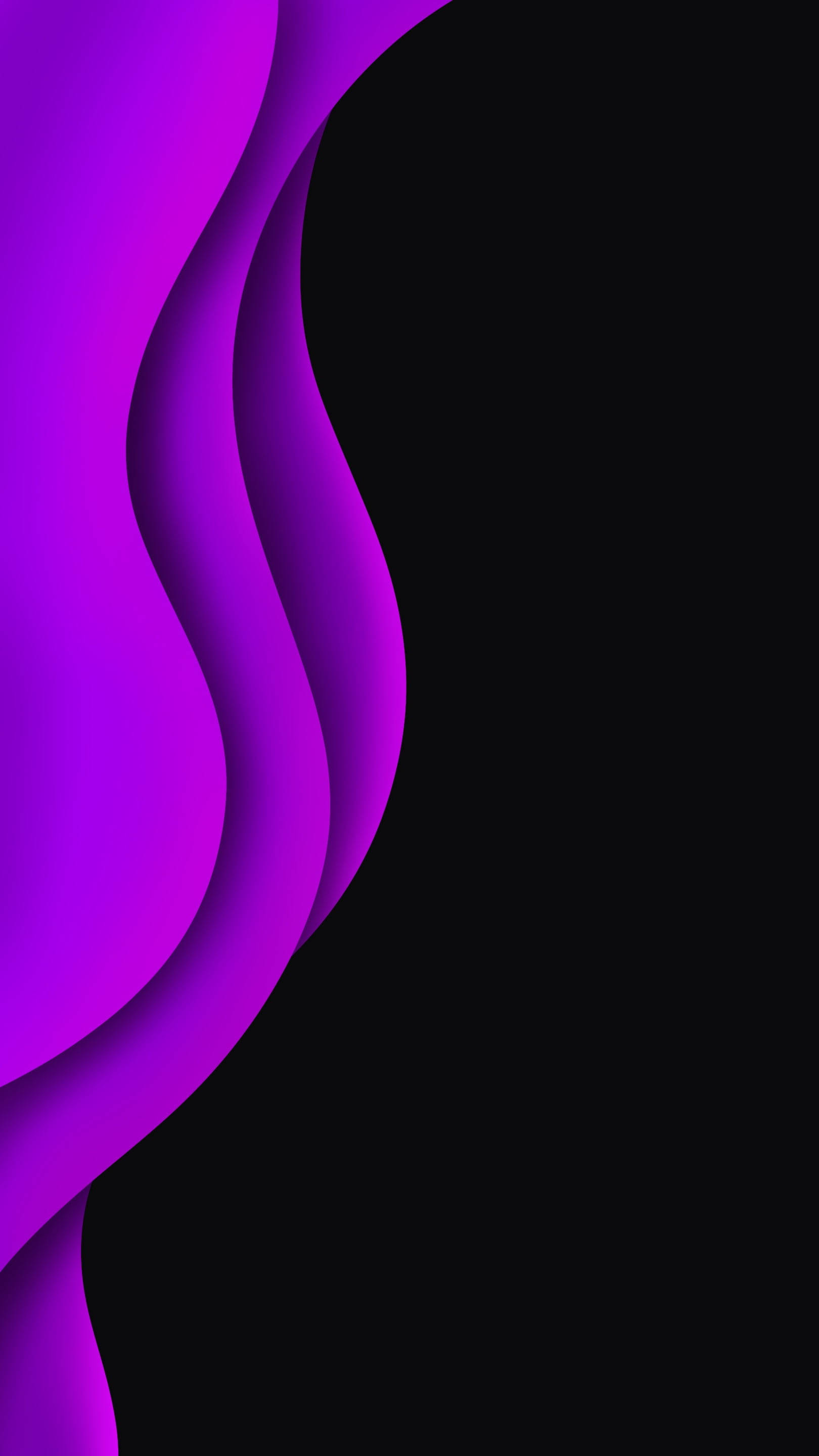 Black And Purple Aesthetic, vibrant purple, wavy layers, 2K Phone Wallpaper