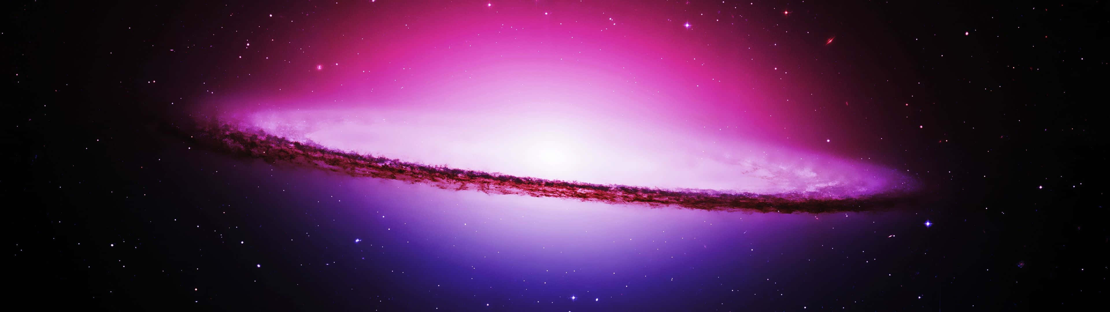 Black And Purple Galaxy, luminous spiral galaxy, vibrant pink and purple hues, 4K Desktop Wallpaper