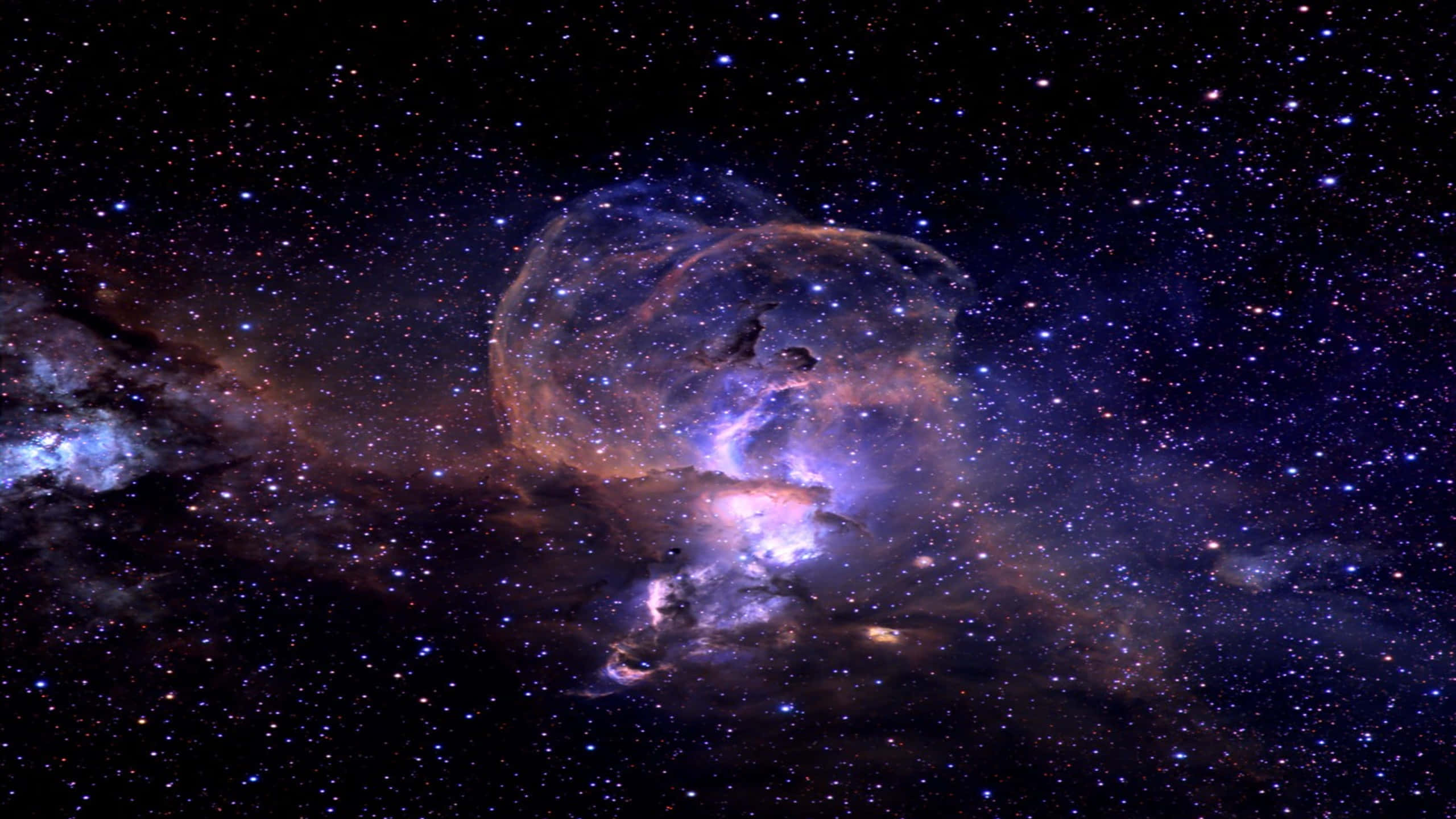 Black And Purple Galaxy, cosmic nebula, vibrant purples, 2K Desktop Wallpaper