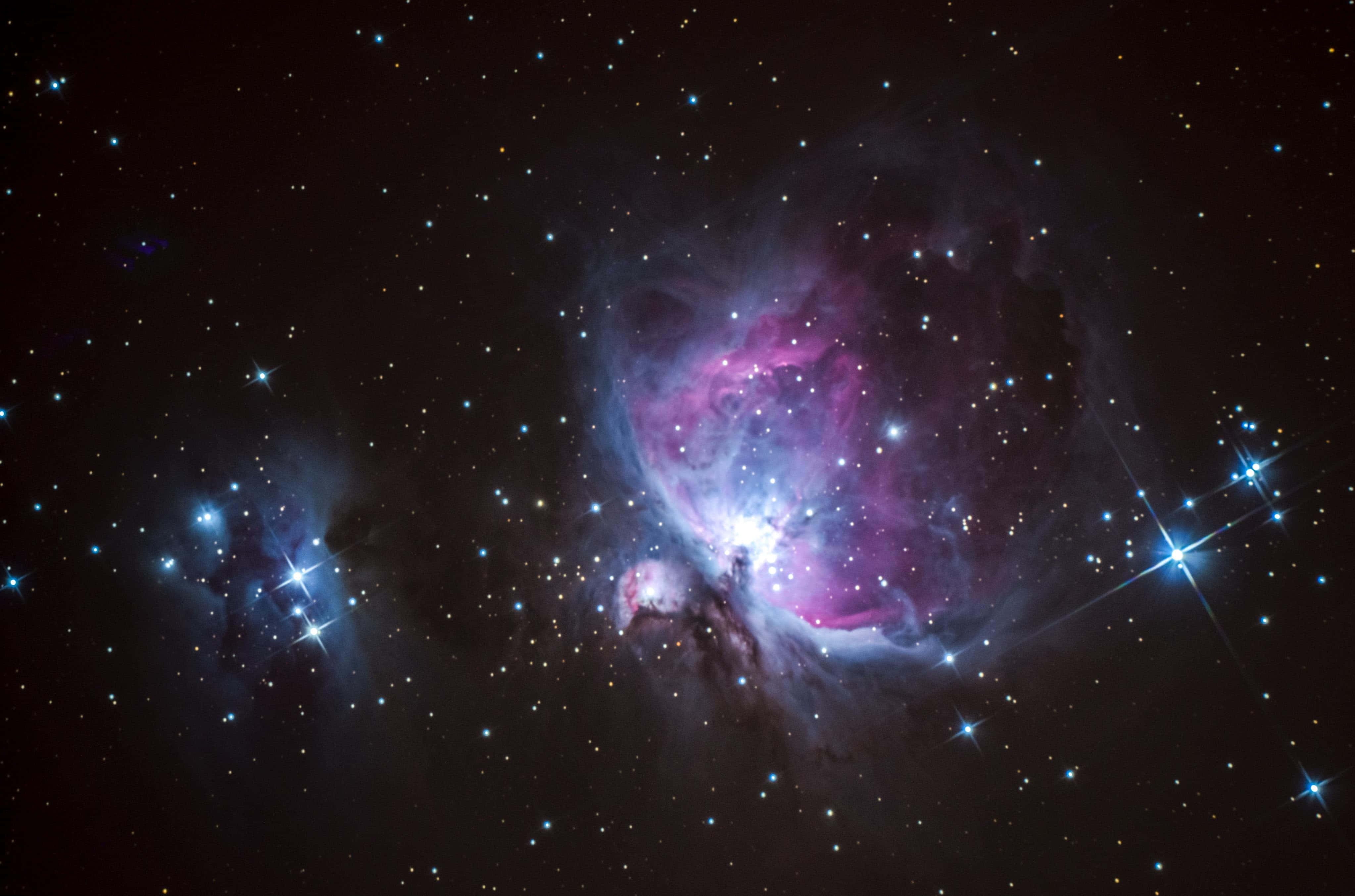 Black And Purple Galaxy, cosmic nebula, pink and blue hues, 4K Desktop Wallpaper