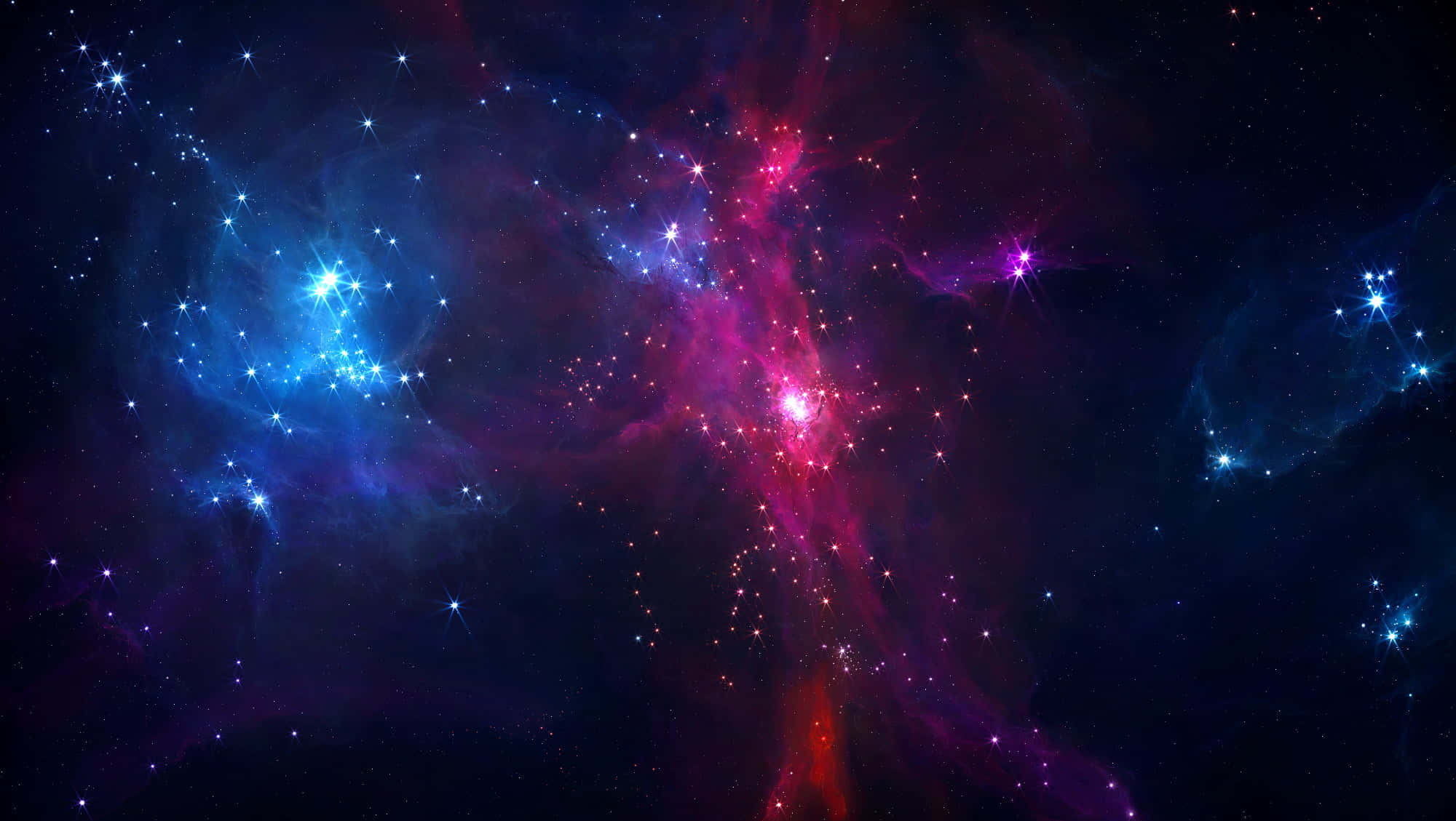 purple and black galaxy, vibrant cosmic nebula, glowing pink purple and blue clouds, Full HD Desktop Wallpaper