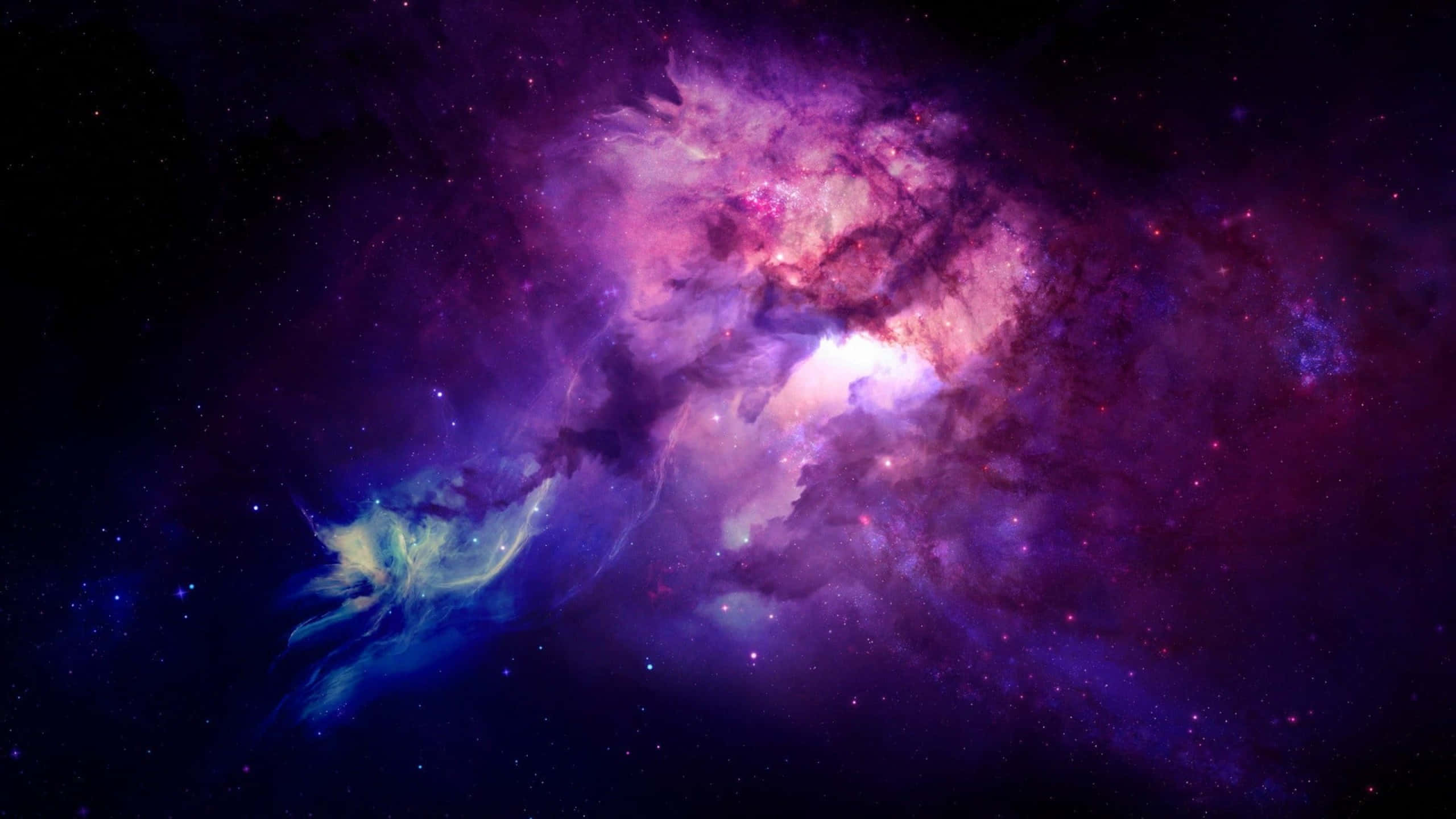 black and purple galaxy, cosmic nebula, vibrant purples, 2K Desktop Wallpaper