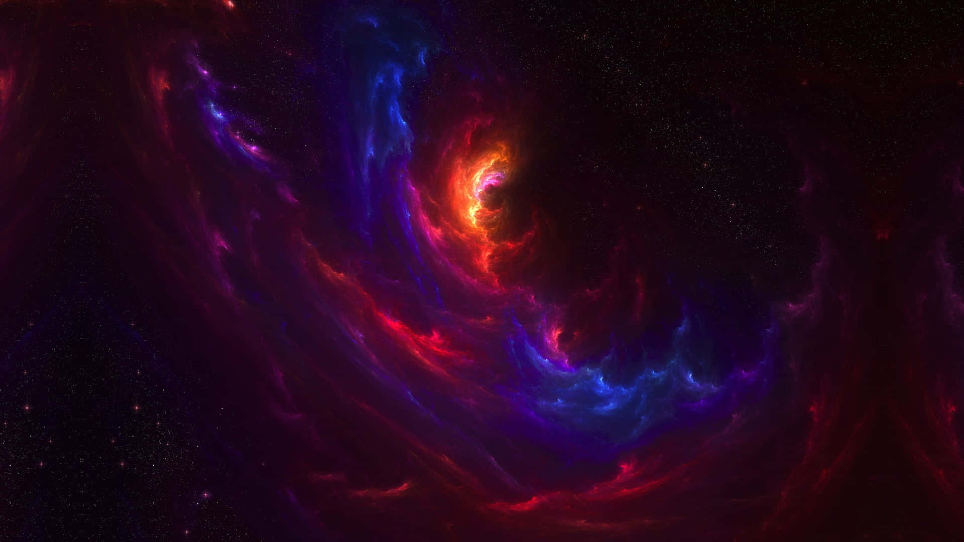 Black and Purple Galaxy, cosmic nebula, fiery reds, Full HD Desktop Wallpaper