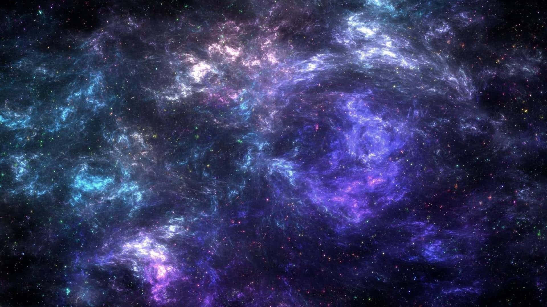 cosmic purple nebula galaxy, deep purple, electric blue, Full HD Desktop Wallpaper