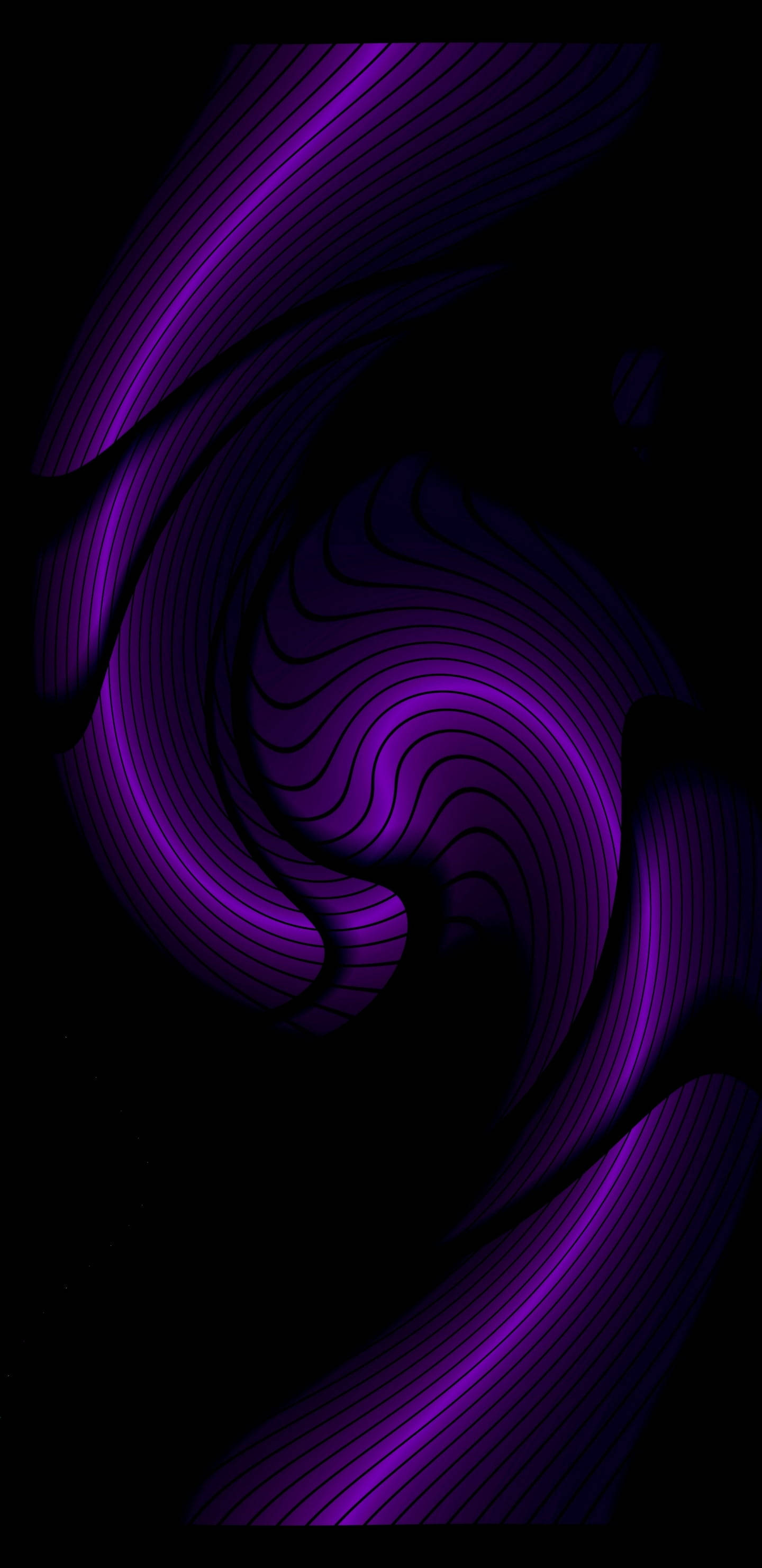 black, purple, concentric waves, 2K Phone Wallpaper