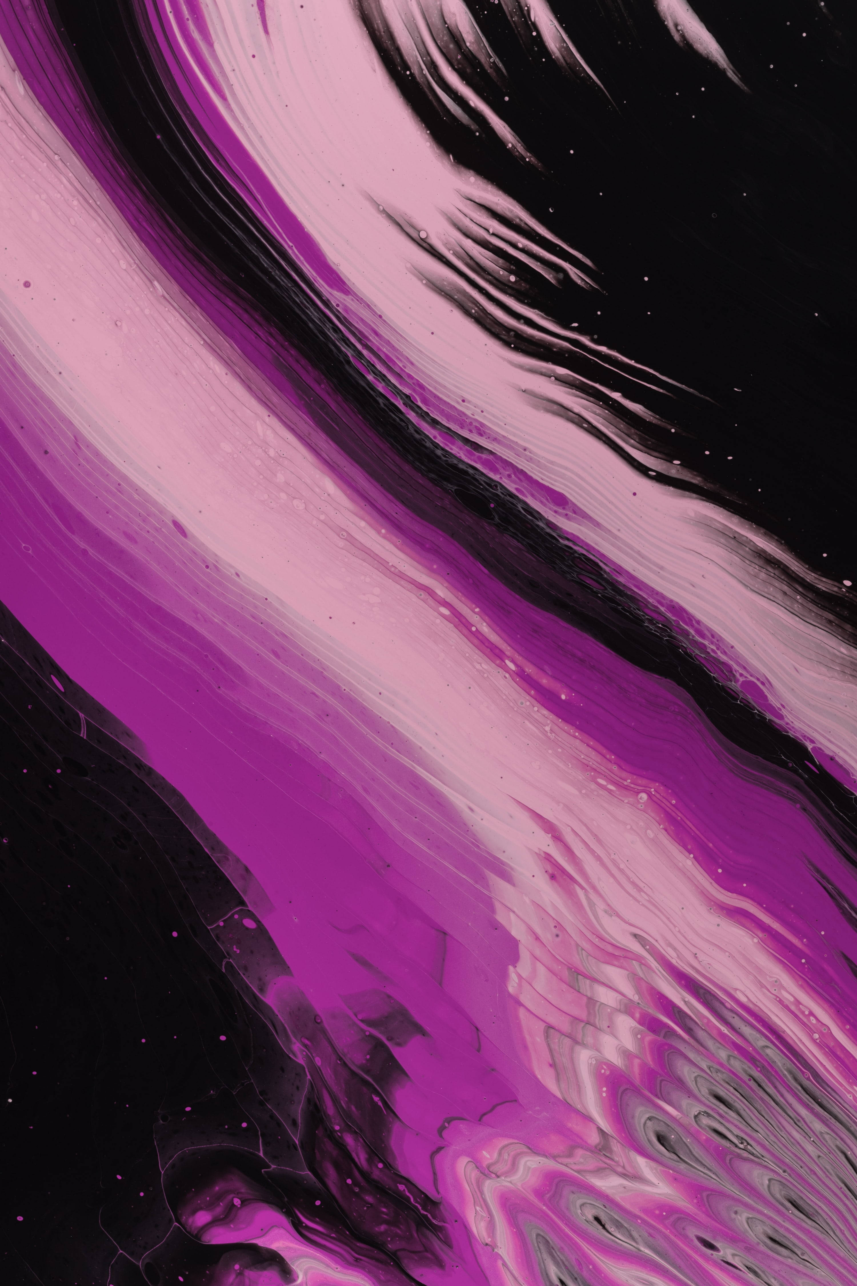 black, purple, abstract swirls, 4K Phone Wallpaper