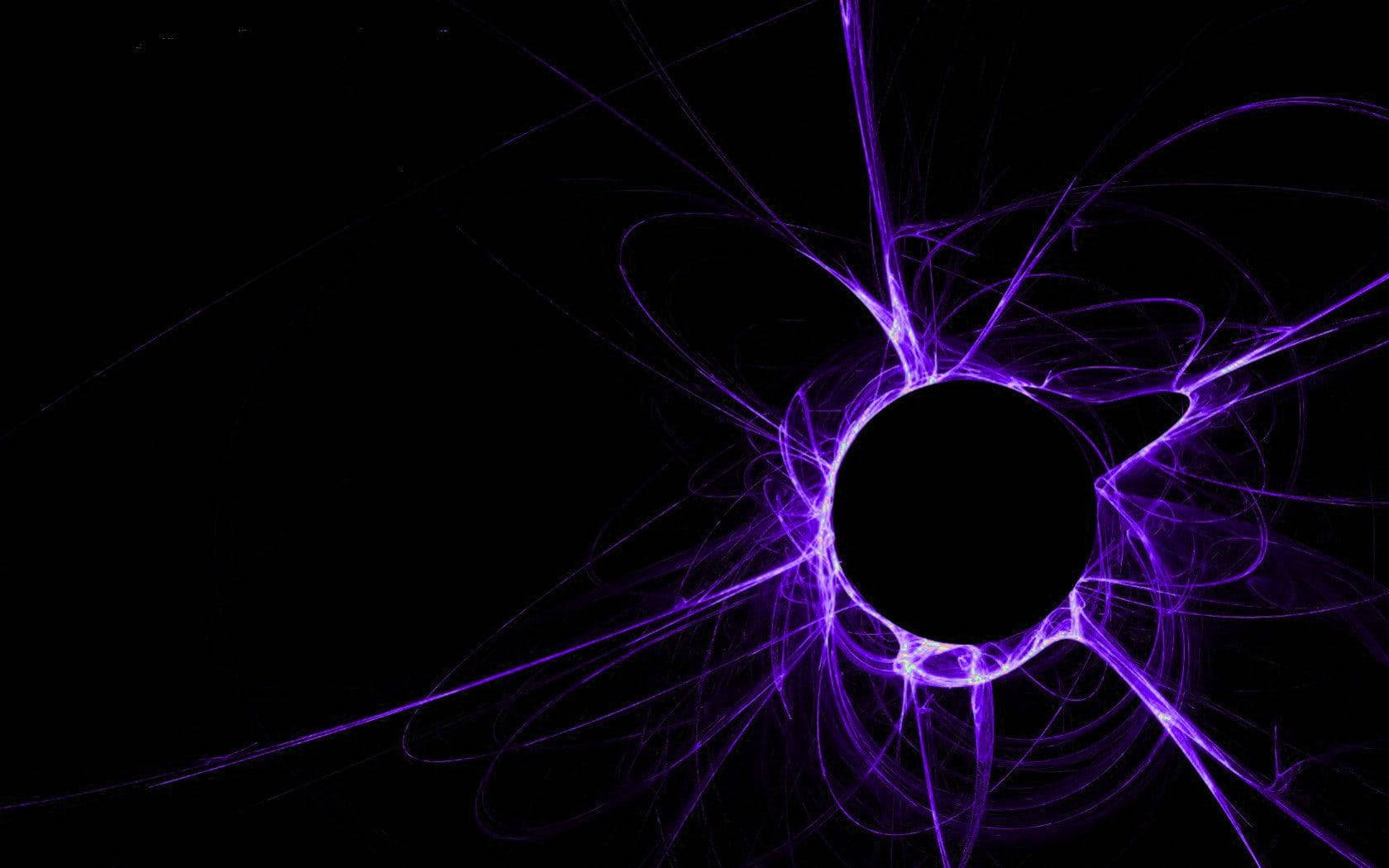 black and purple abstract circle, vibrant purple fractal energy, central black void, HD Desktop Wallpaper