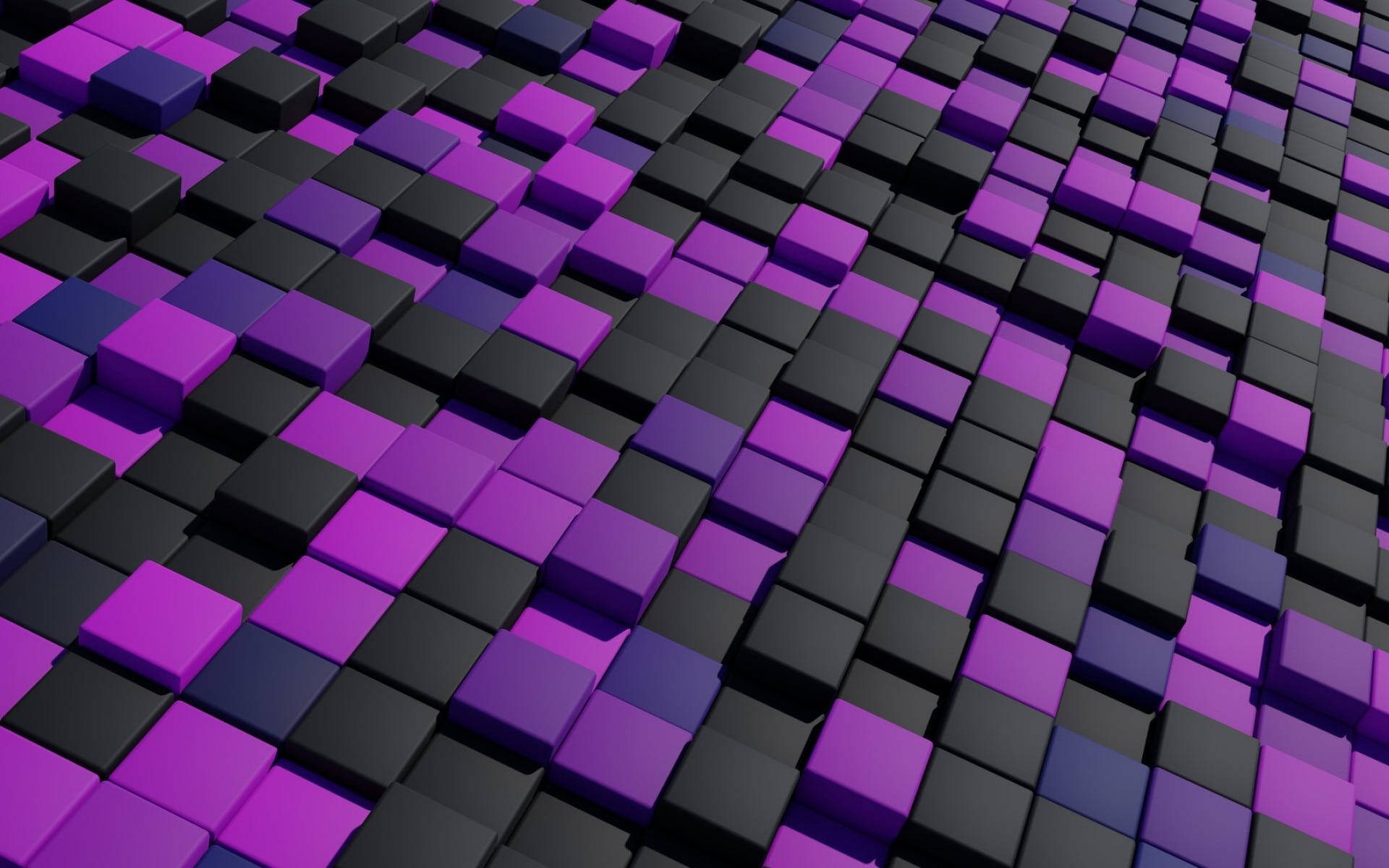 3D Squares, purple, black, Full HD Desktop Wallpaper