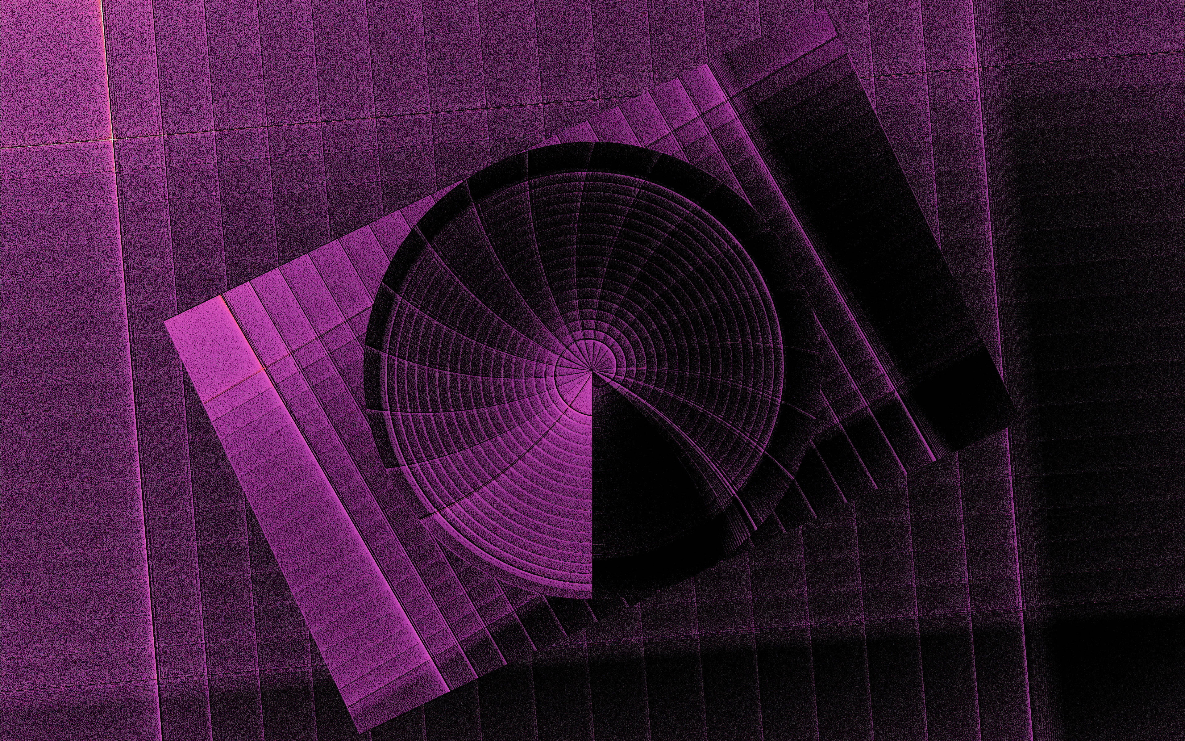 Black And Purple Spiral, purple abstract pattern, concentric circles, 4K Desktop Wallpaper