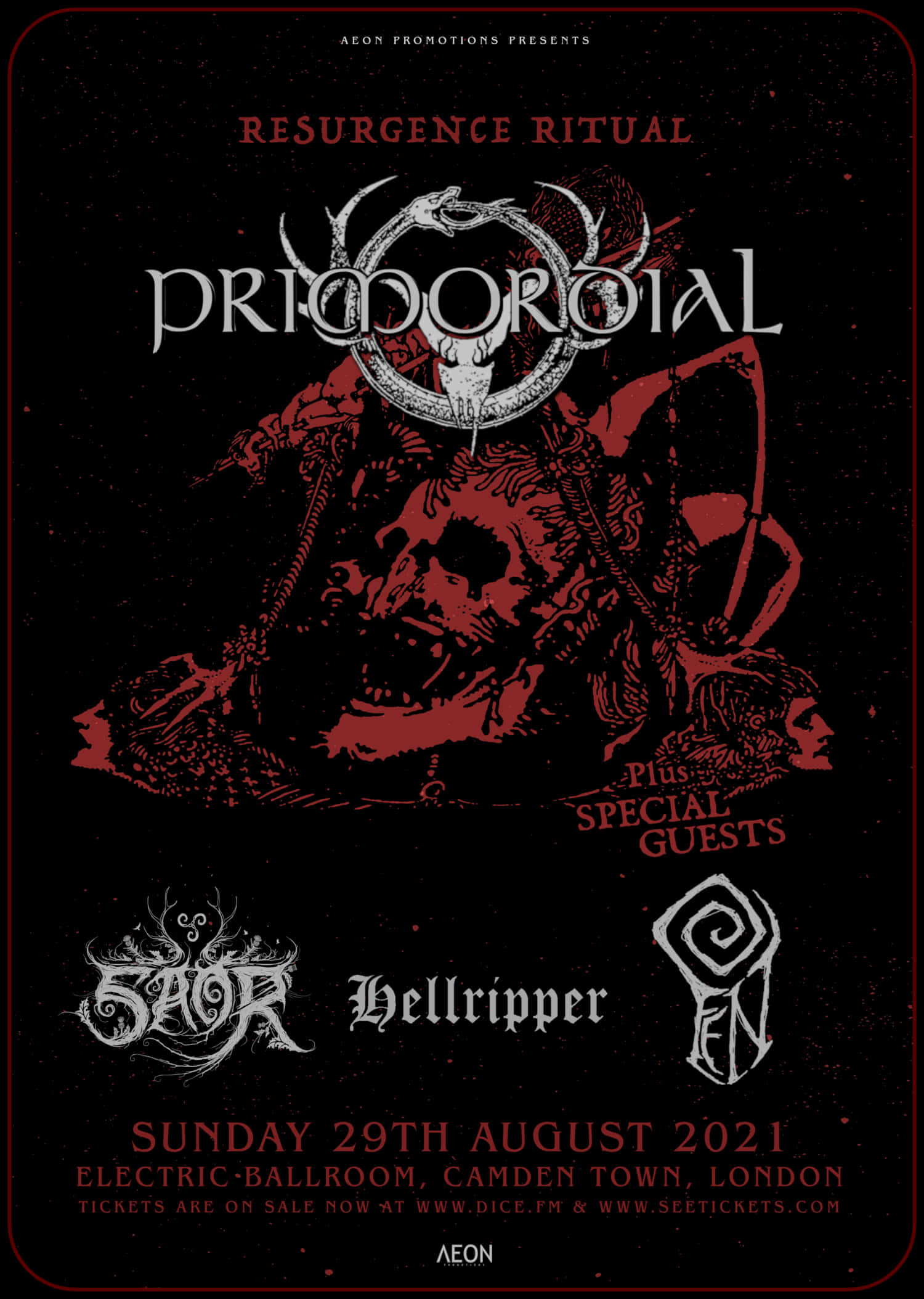 Primordial, Resurgence Ritual Show, skull and antler imagery, Full HD Phone Wallpaper