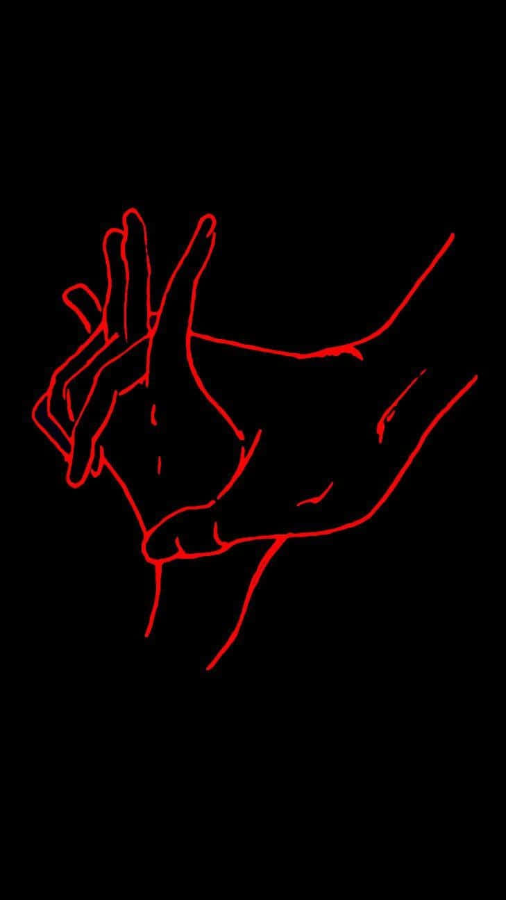 Black And Red Aesthetic, glowing red outline, stark black background, HD Phone Wallpaper