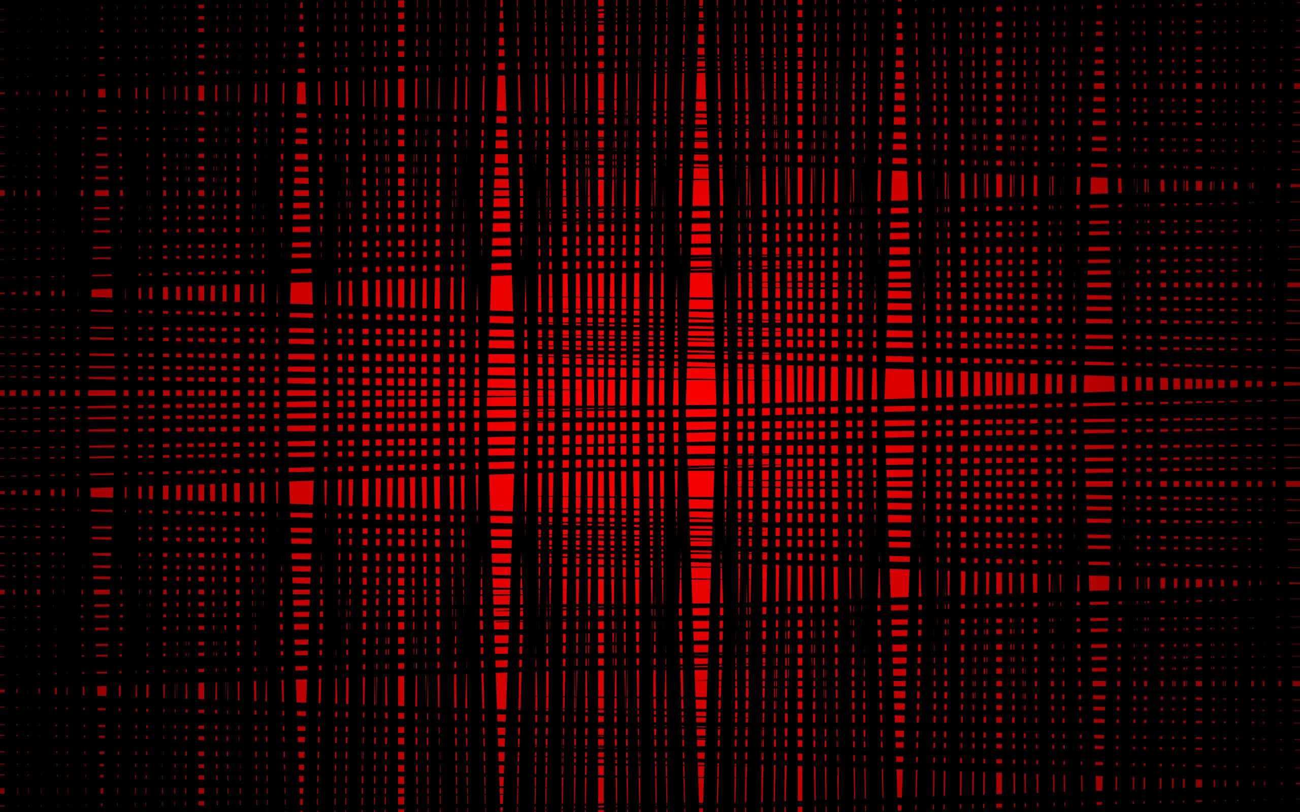 Black And Red Plaid, vibrant red digital lines, black grid, 2K Desktop Wallpaper
