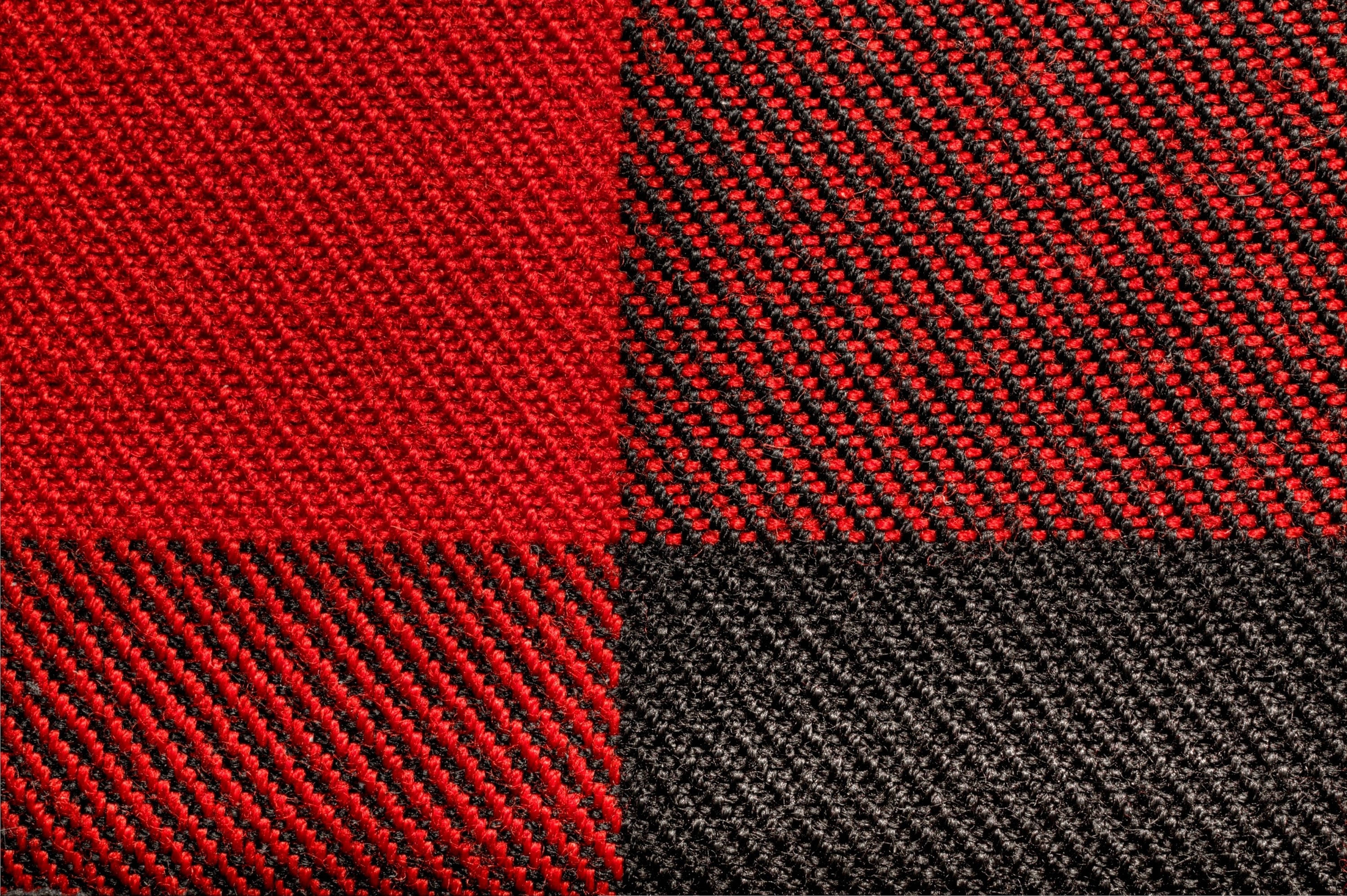 red plaid, black plaid, textured woven patterns, 2K Desktop Wallpaper