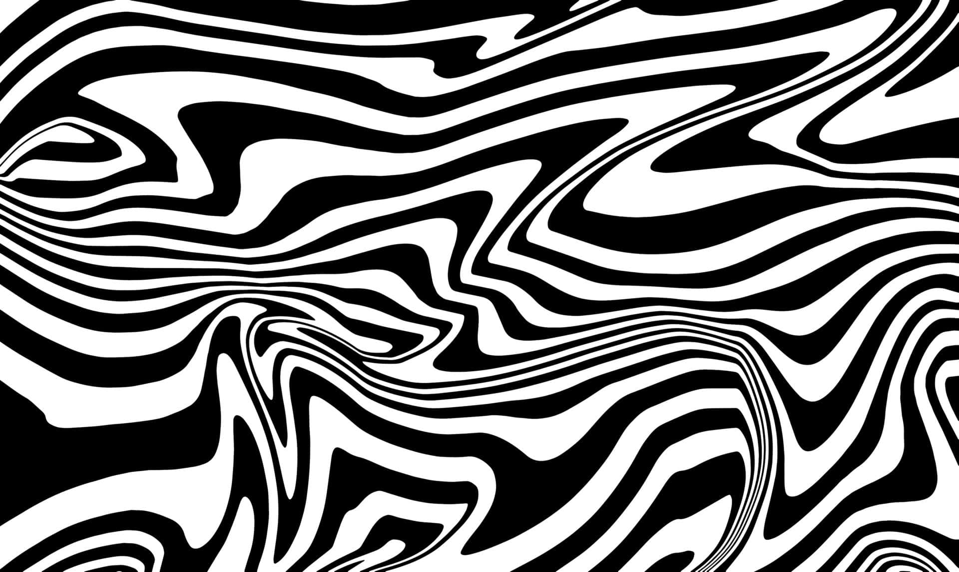 black and white abstract art, wavy stripes, optical illusion, Full HD Desktop Wallpaper