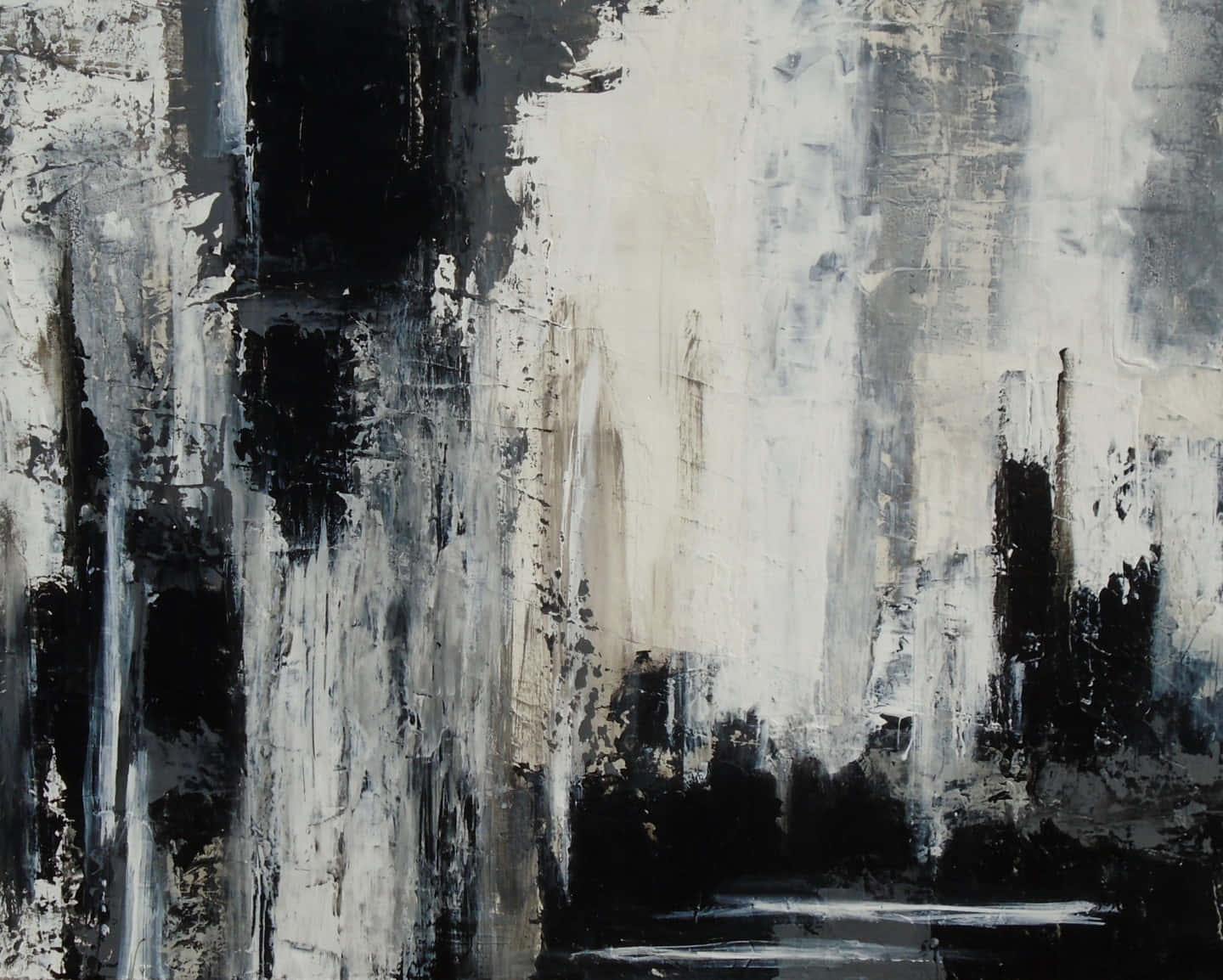 black and white abstract art, bold black and white brushstrokes, dramatic textured wall, HD Desktop Wallpaper
