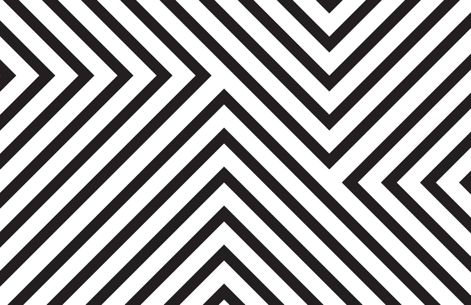 black and white chevron stripes, dynamic optical illusion, sharp geometric precision, HD Desktop Wallpaper