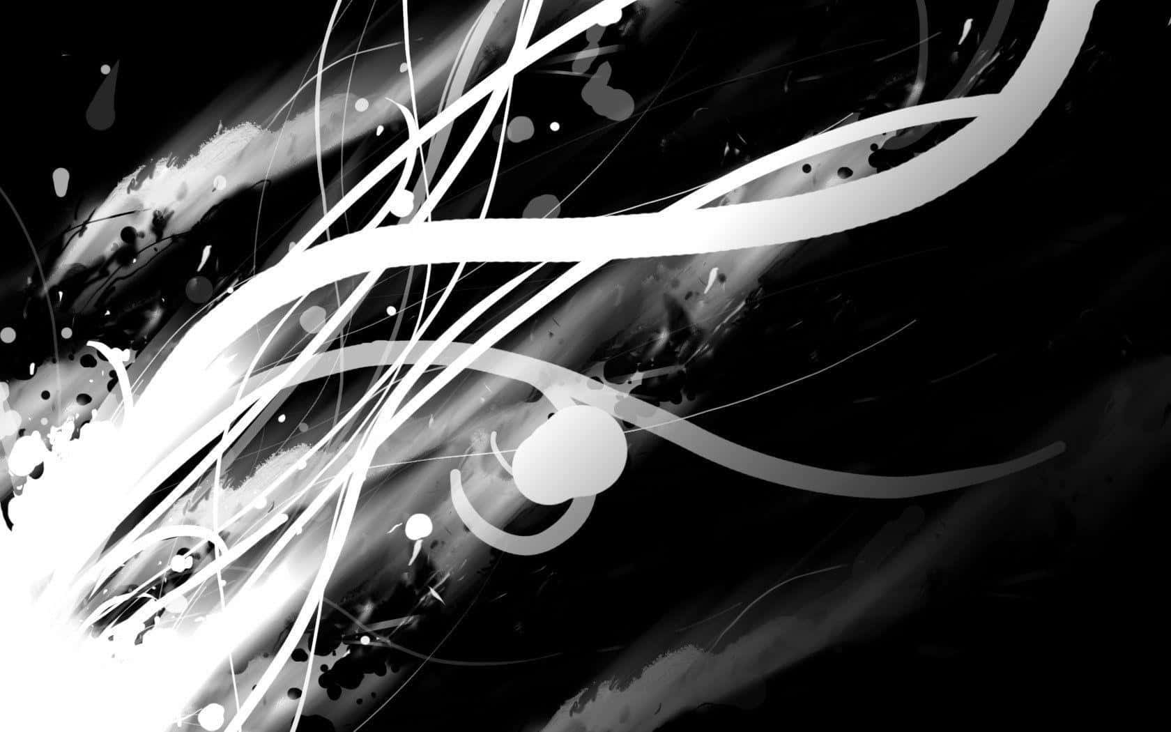 black and white abstract, white brushstrokes, splatters, HD Desktop Wallpaper
