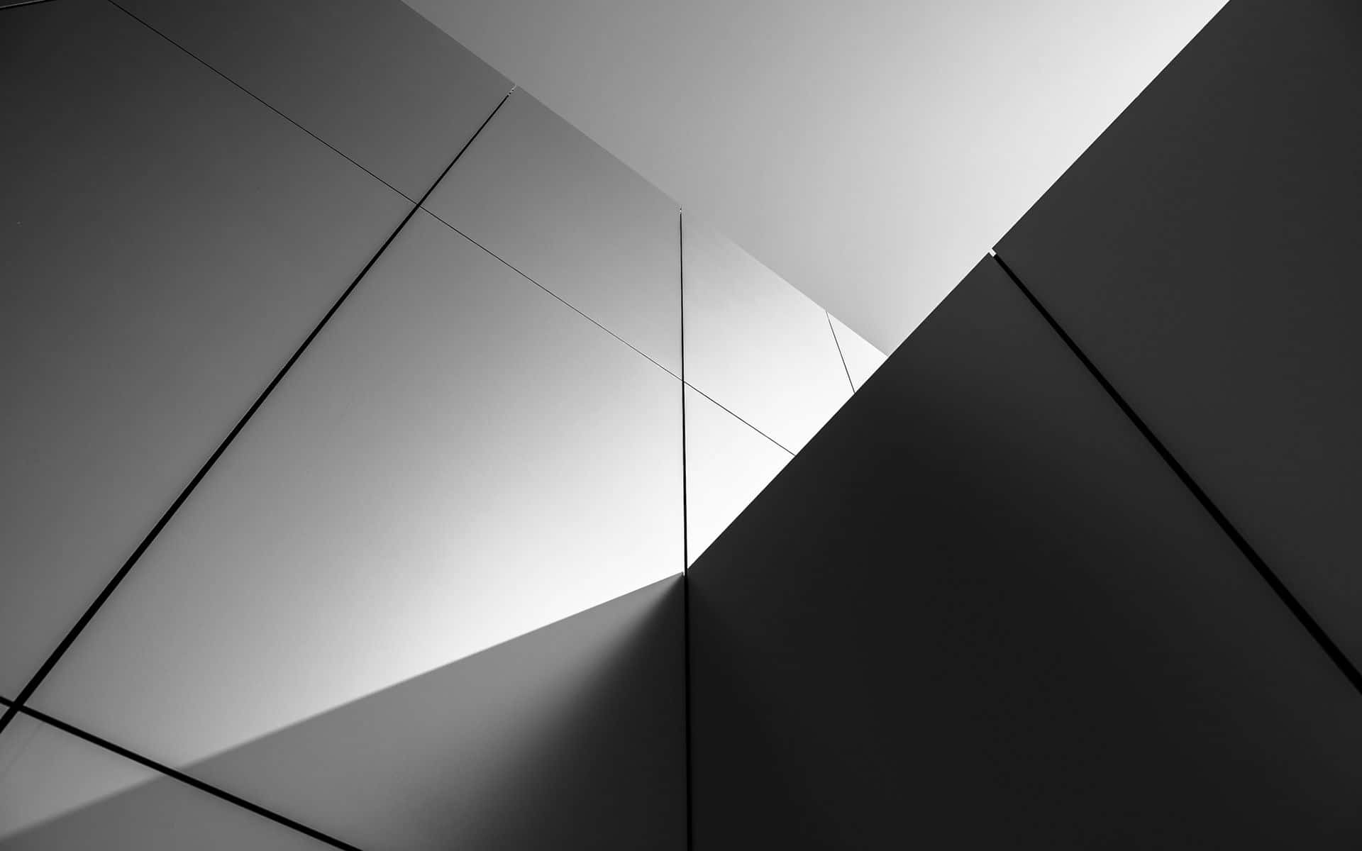 black and white abstract, architectural shot, intersecting geometric planes, Full HD Desktop Wallpaper