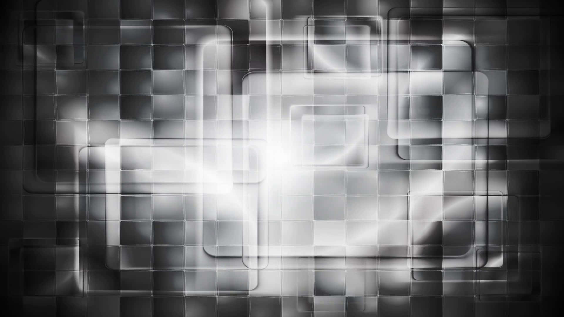 Black And White Abstract, glowing translucent squares, soft light gradients, Full HD Desktop Wallpaper