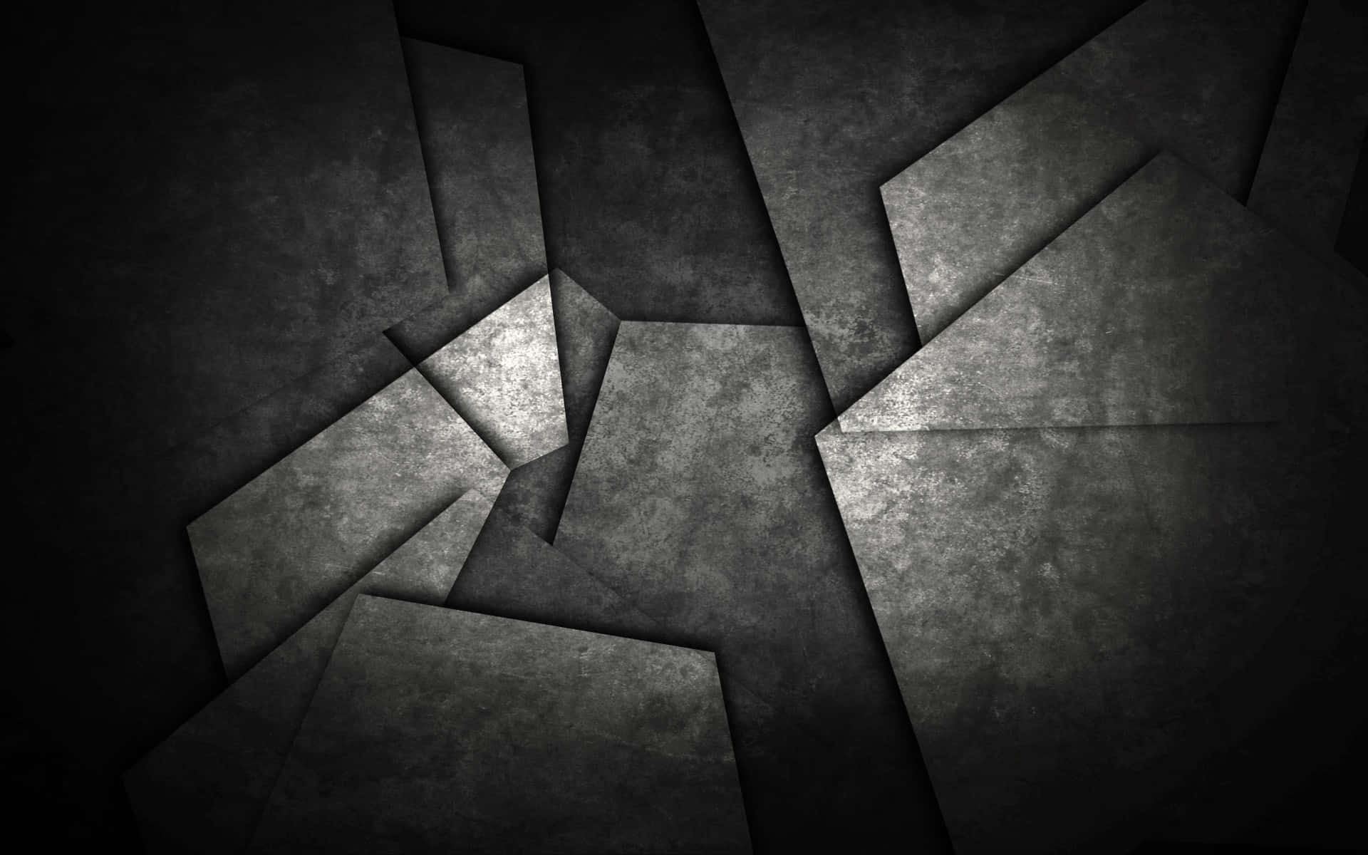 black metallic, abstract black and white abstract background, dark gray geometric shards, Full HD Desktop Wallpaper