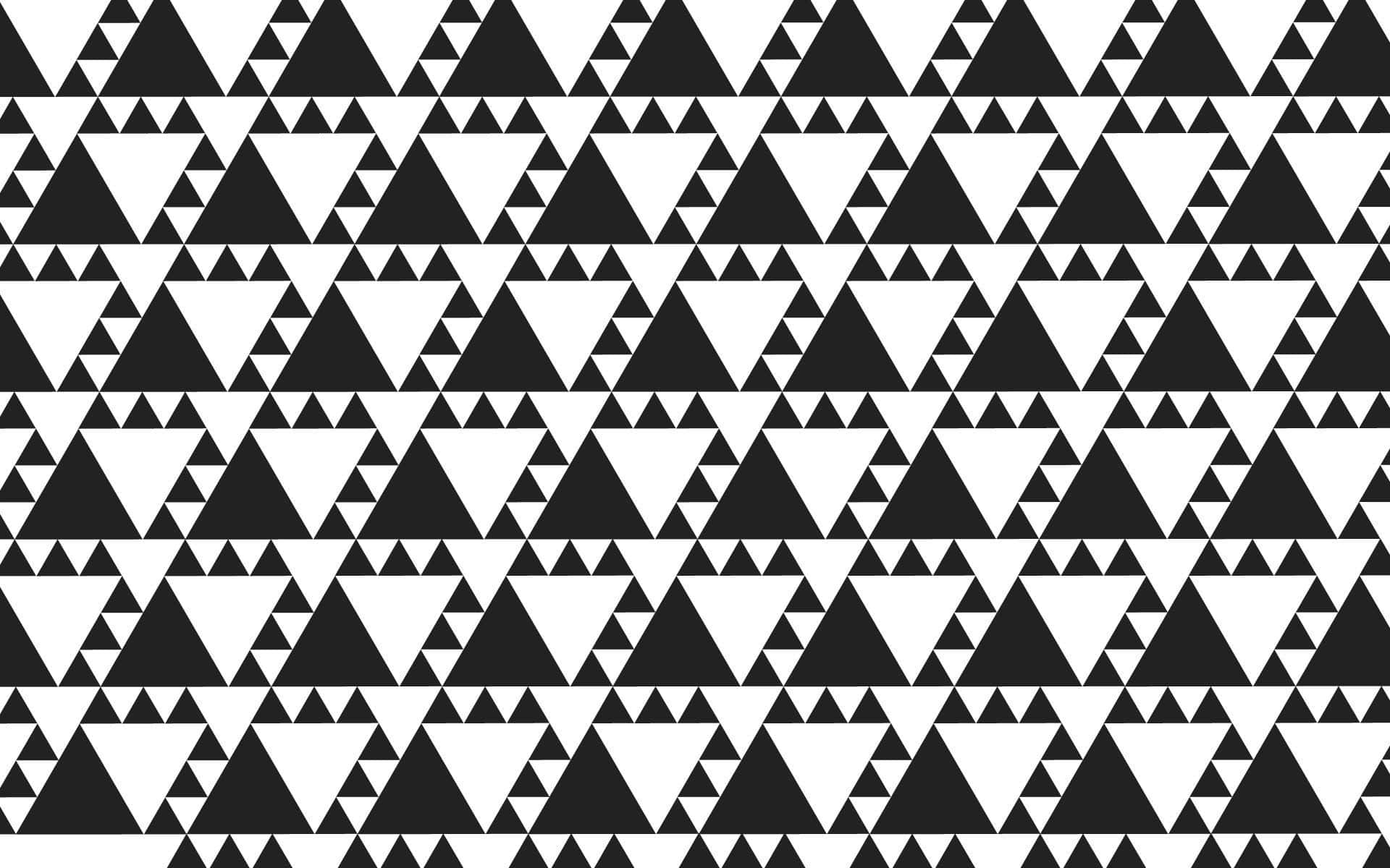 black and white pattern, geometric pattern, interlocking triangles, Full HD Desktop Wallpaper