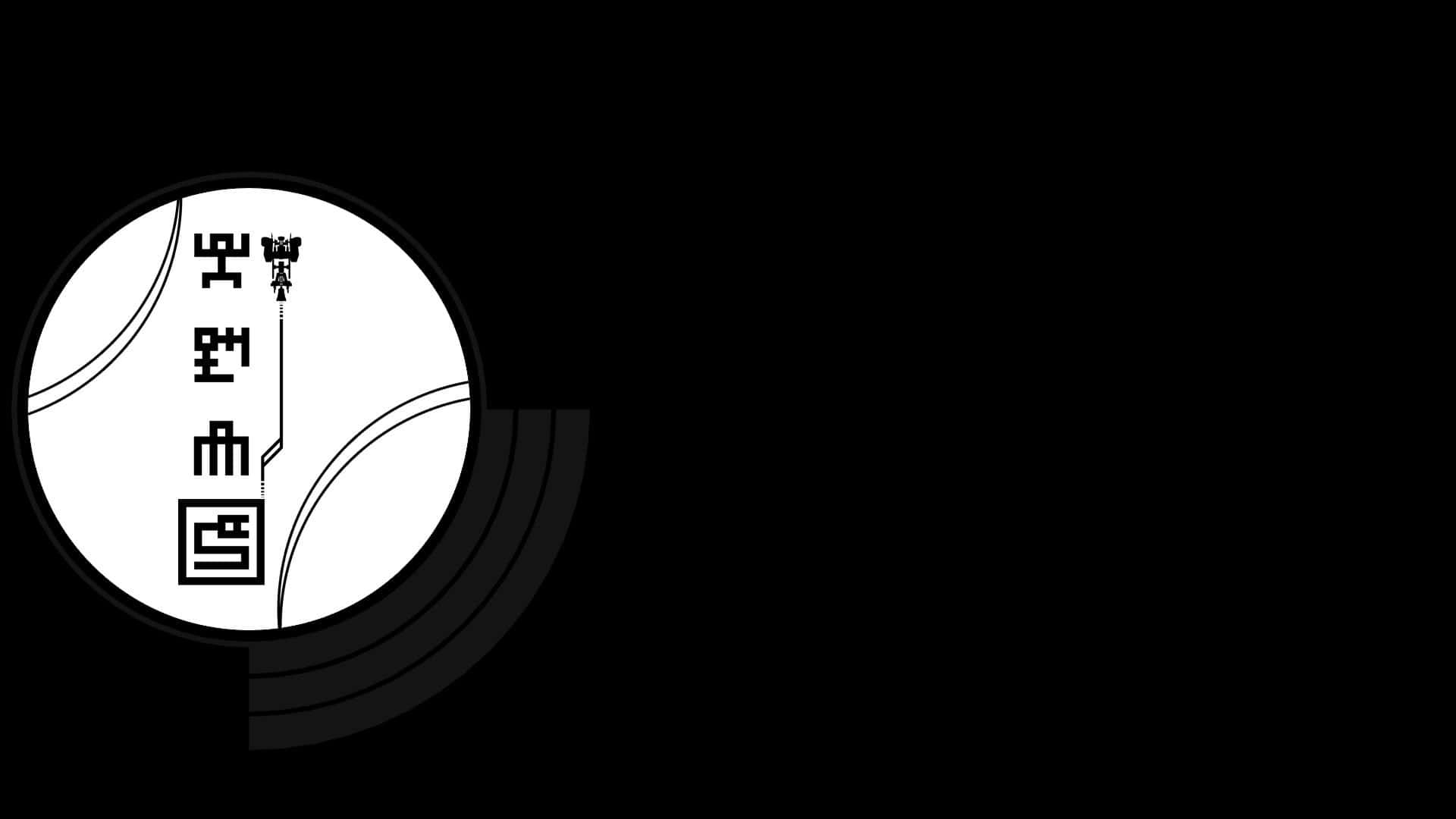black and white aesthetic pc, minimalist black and white circular logo, stylized text, Full HD Desktop Wallpaper