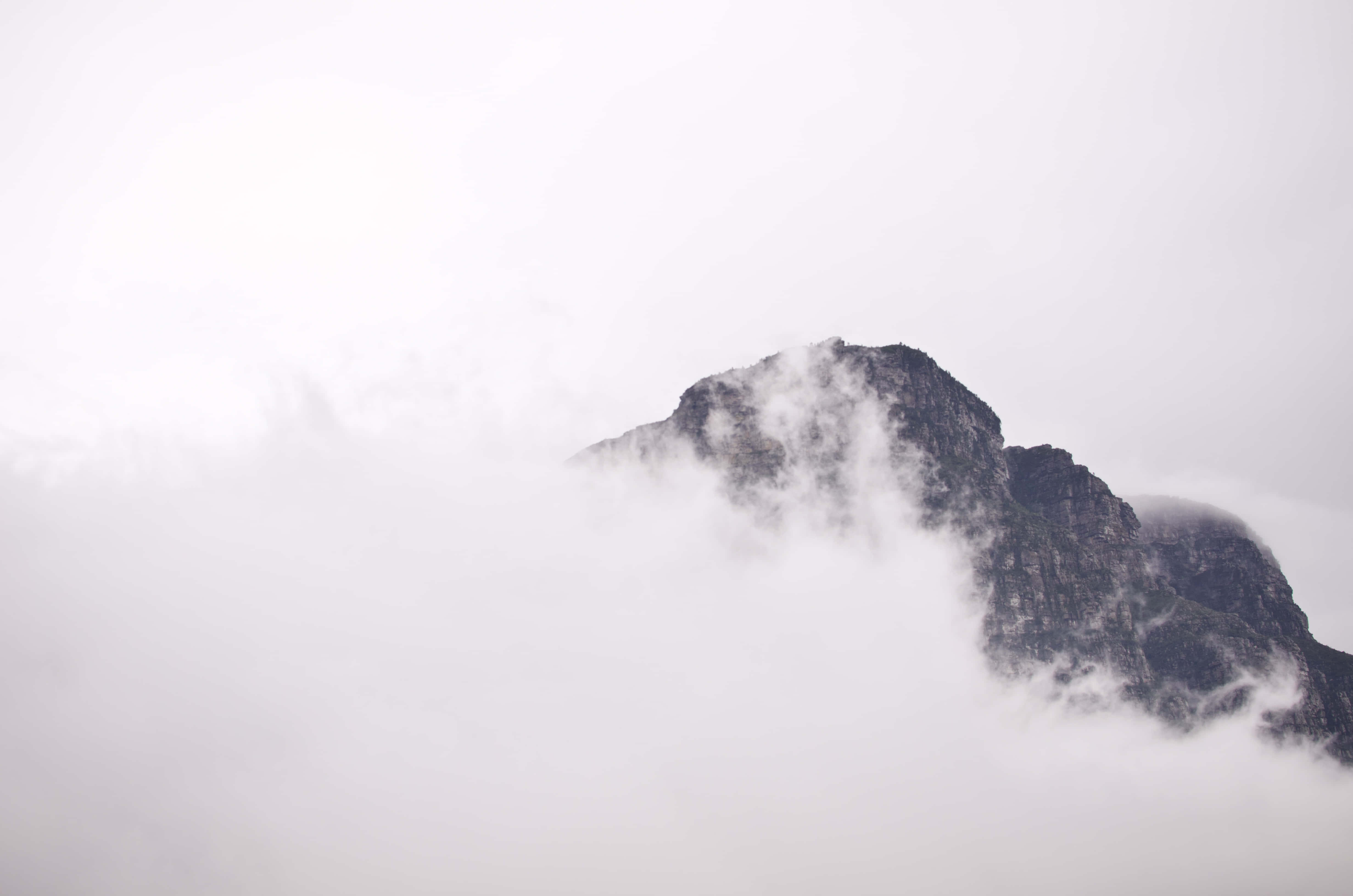 Black And White Aesthetic Pc, mountain, mist, 4K Desktop Wallpaper