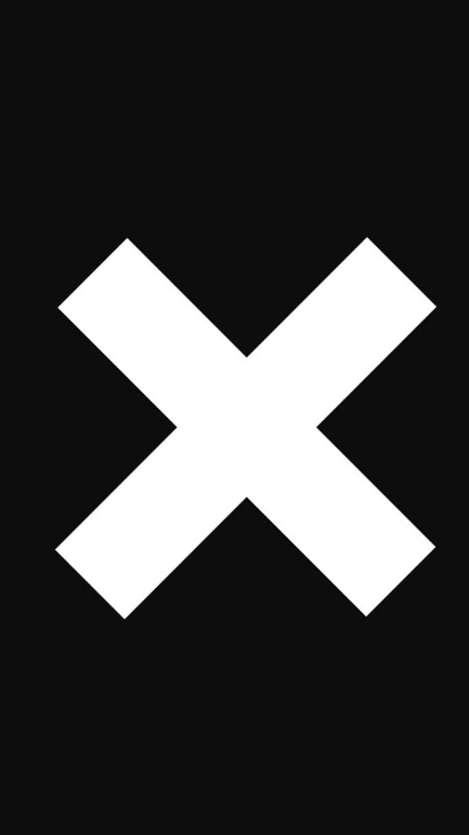 black and white aesthetic phone, white cross symbol, solid black background, SD Phone Wallpaper