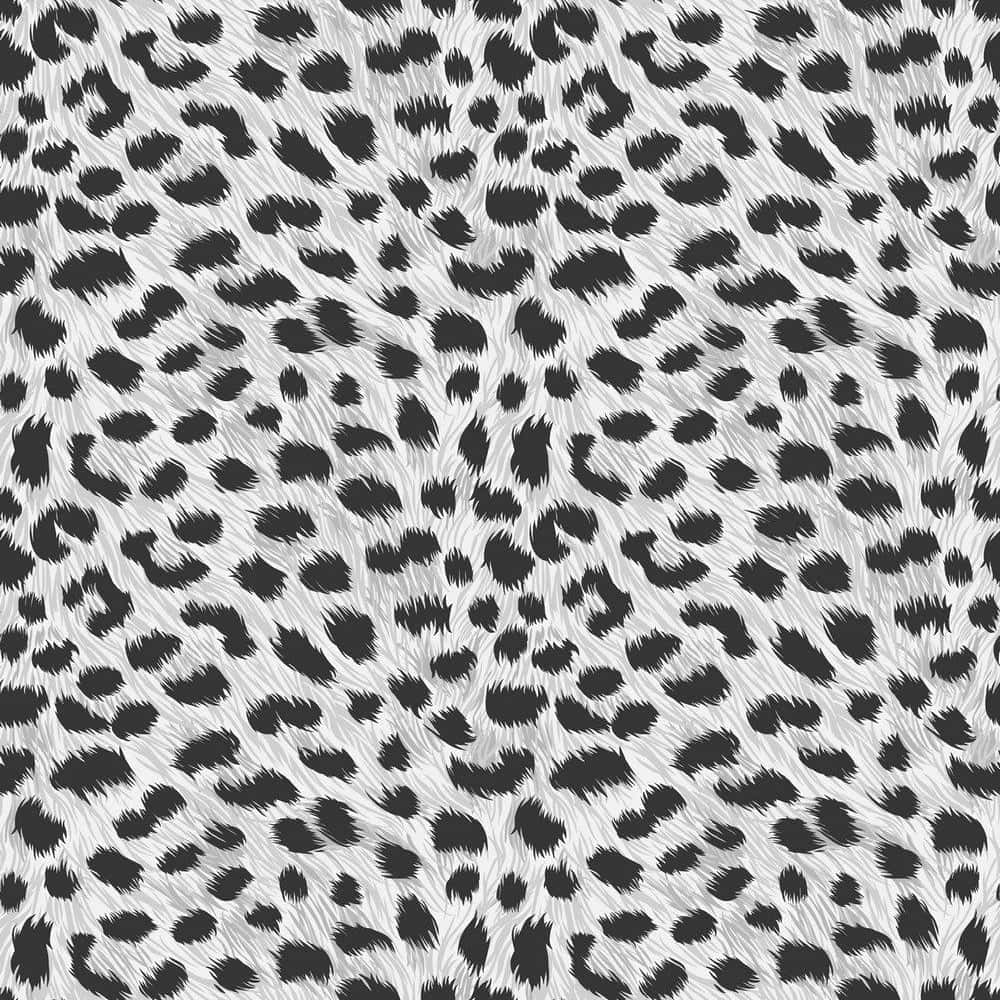 black and white leopard print, textured fur strokes, seamless pattern, SD Desktop Wallpaper