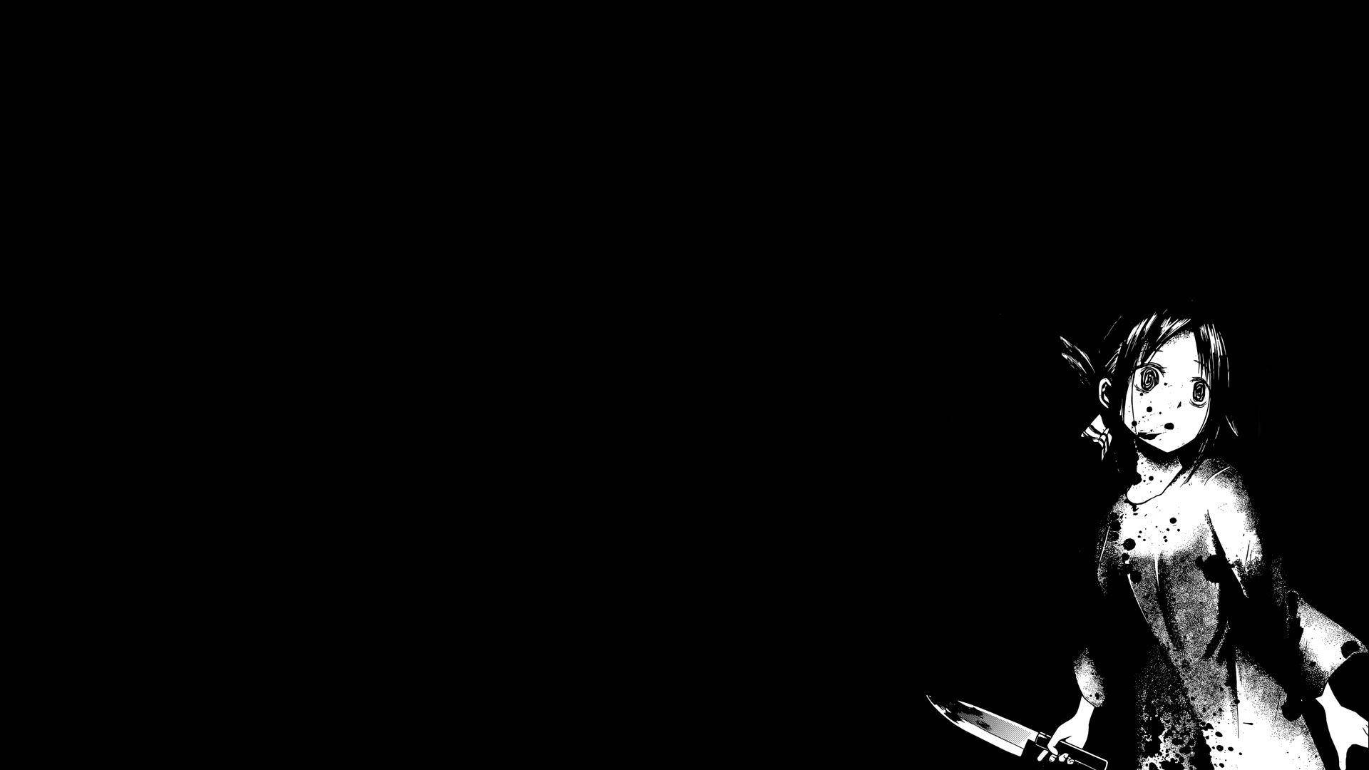 Black And White Anime Aesthetic, anime girl, wide eyes, Full HD Desktop Wallpaper
