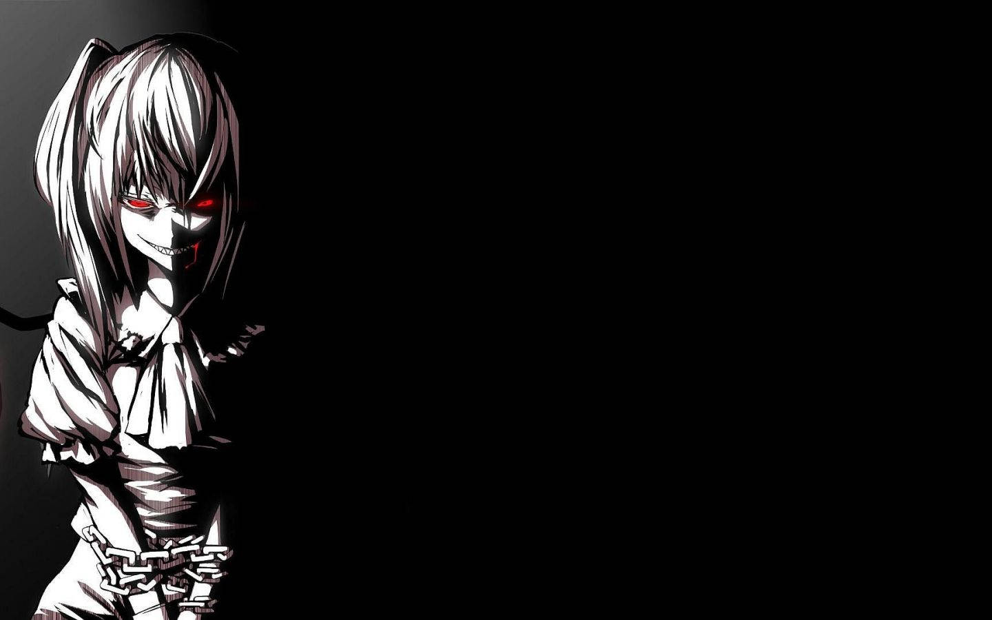 Black And White Anime Aesthetic, white hair, red eyes, HD Desktop Wallpaper