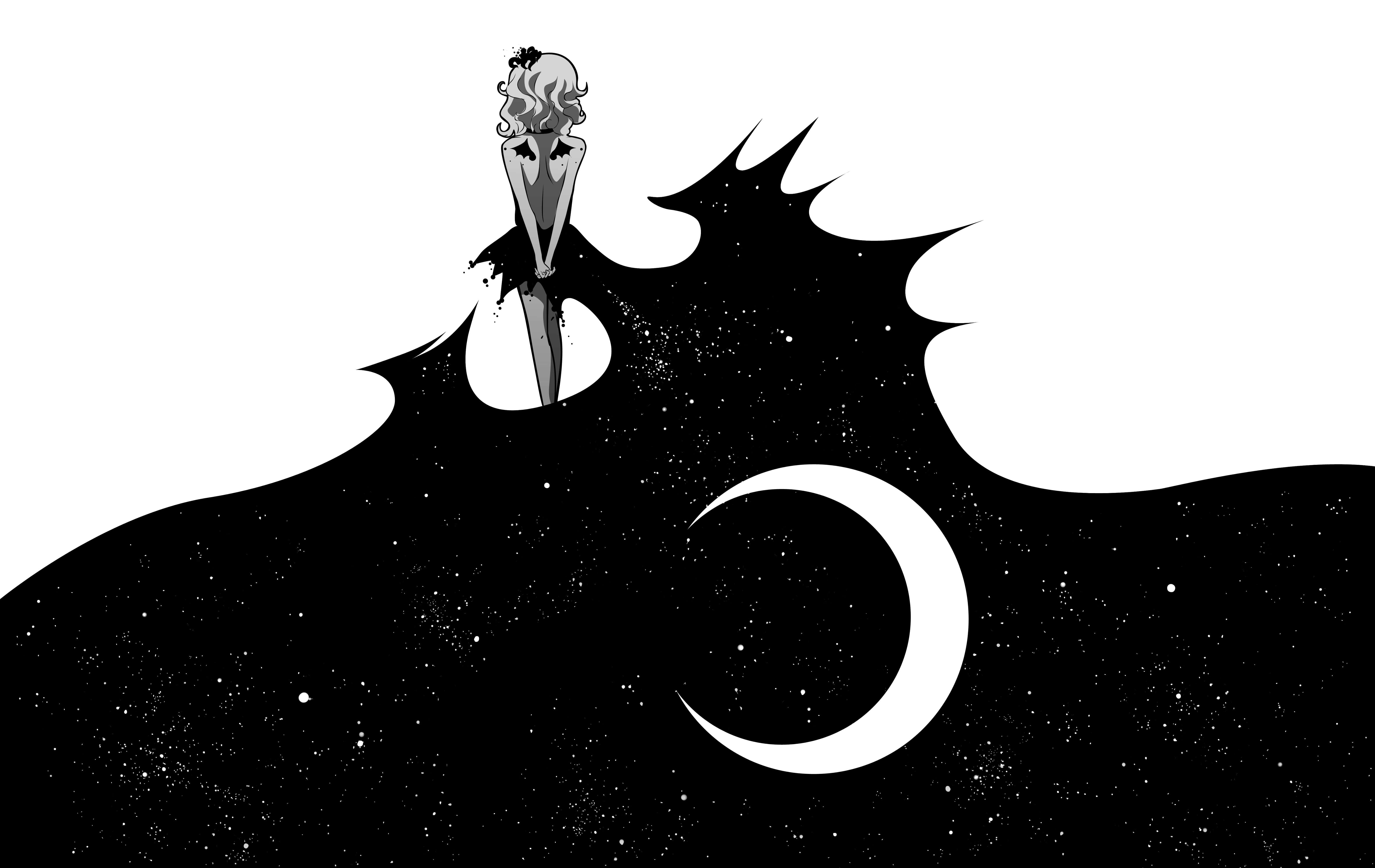witch, curly hair, jagged hill, 5K Desktop Wallpaper