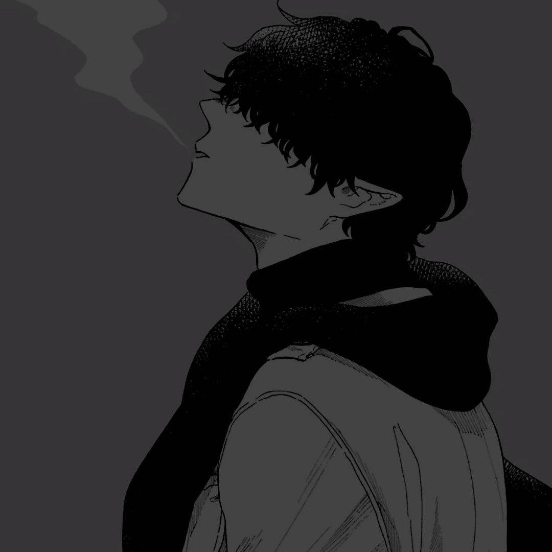Black And White Anime Boy, monochrome, anime-style portrait, SD Desktop Wallpaper