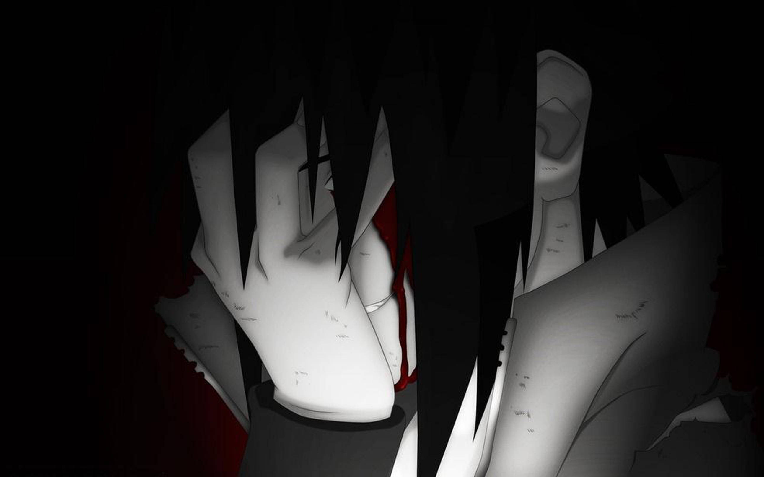 Black And White Anime Boy, anime character, black spiky hair, 2K Desktop Wallpaper