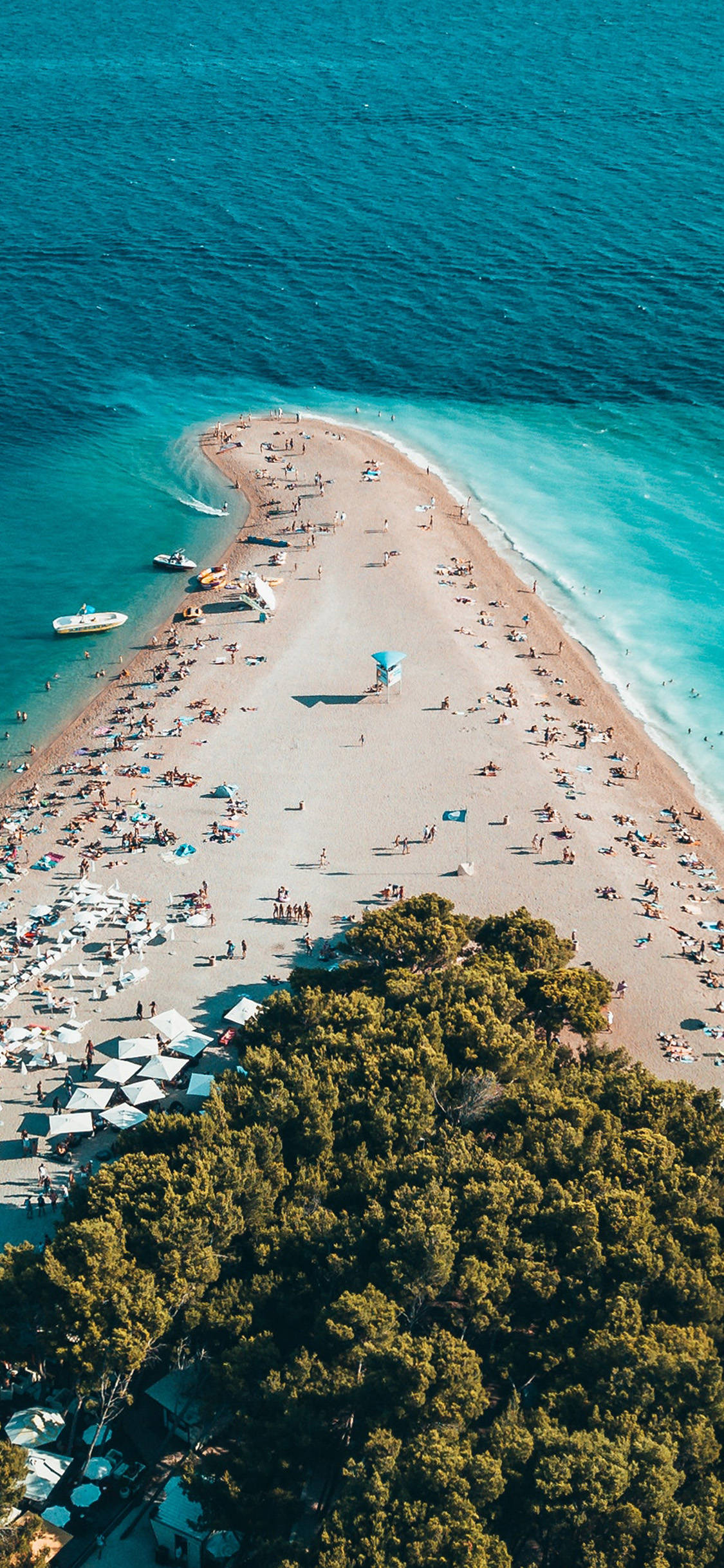 white beach, curved sandy beach, turquoise waters, Full HD Phone Wallpaper