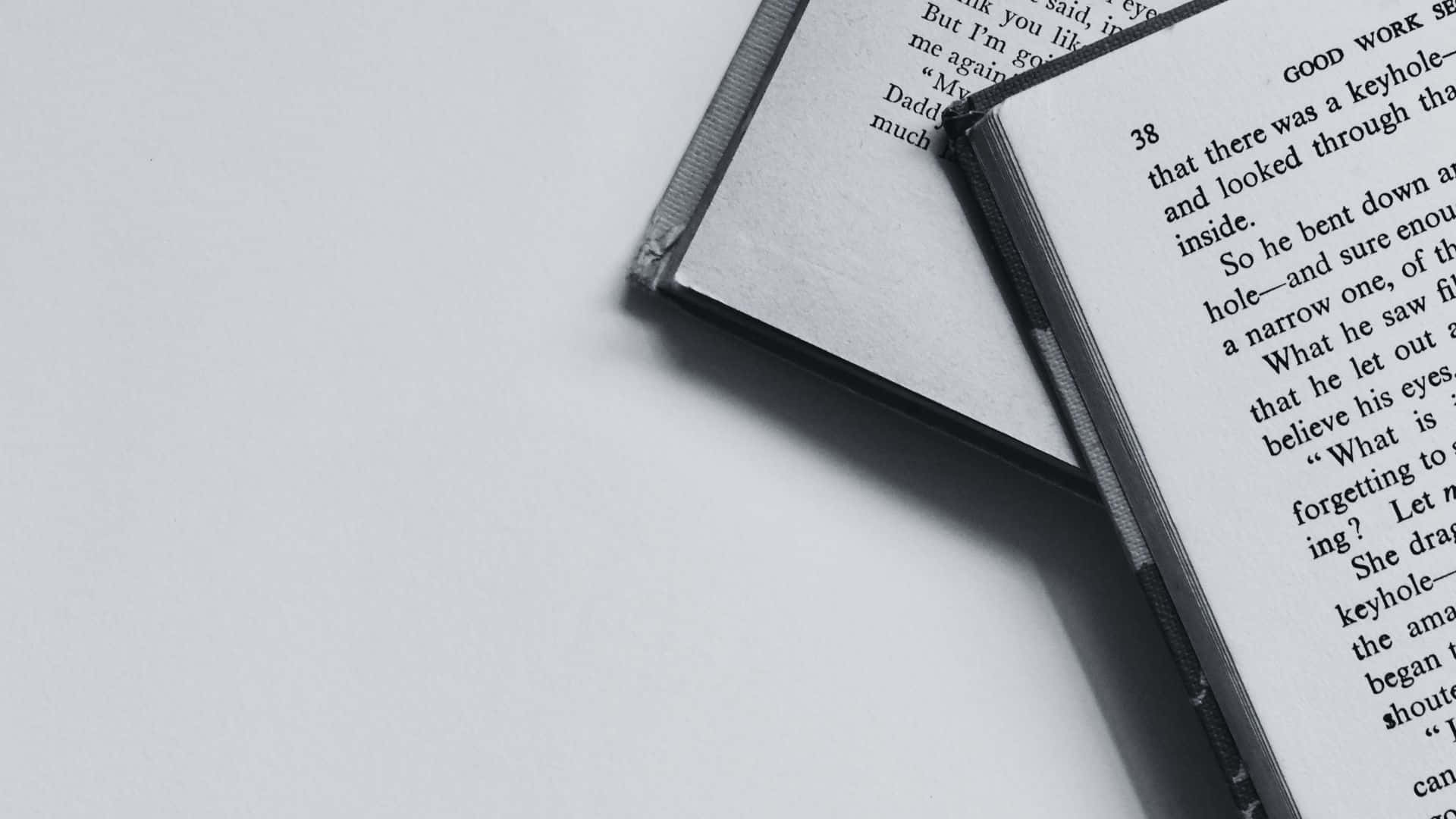 black and white book, 1920 x 1080 wallpaper, open book, Full HD Desktop Wallpaper