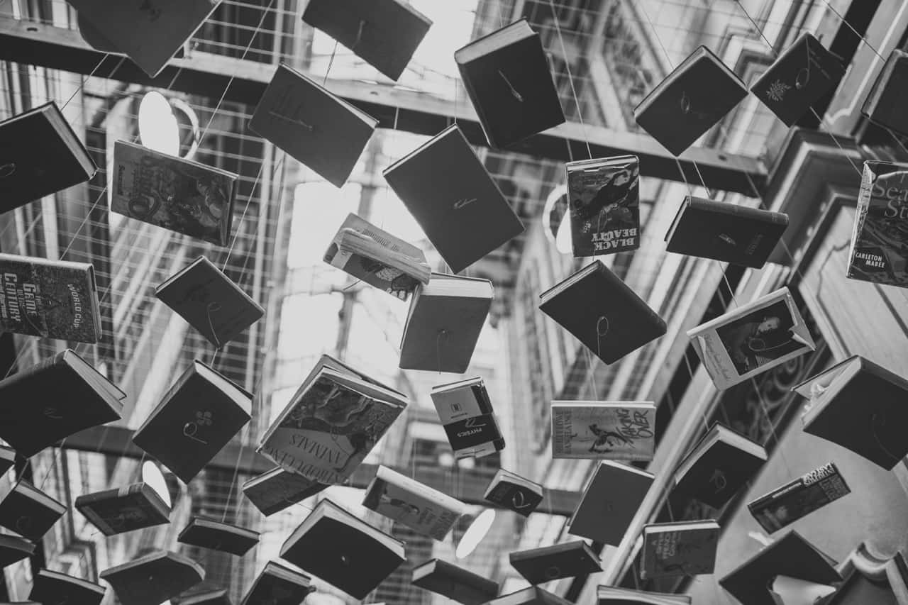 Black And White Book, books, wires, HD Desktop Wallpaper