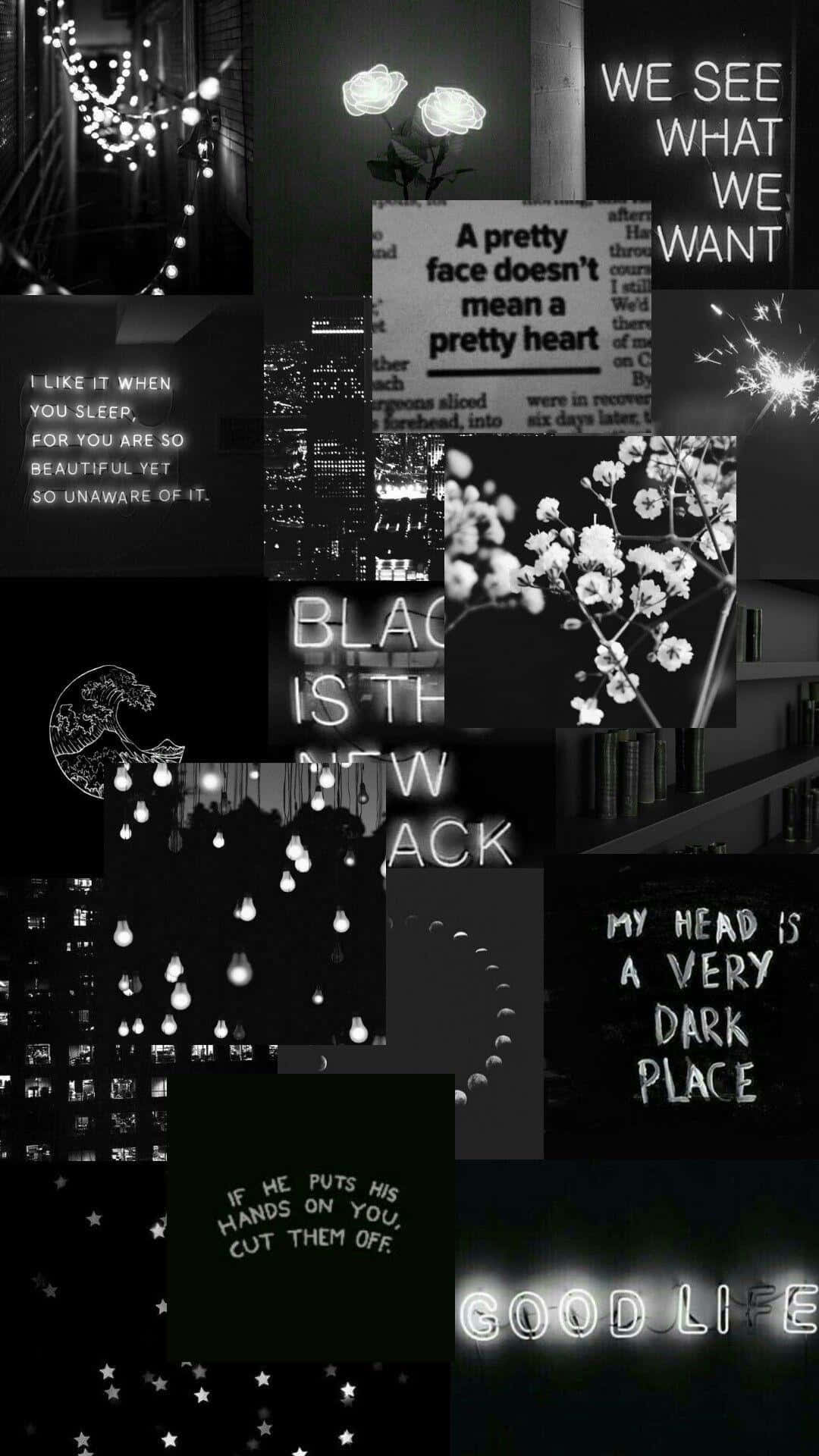 Black And White Book, black and white collage, glowing lights, Full HD Phone Wallpaper