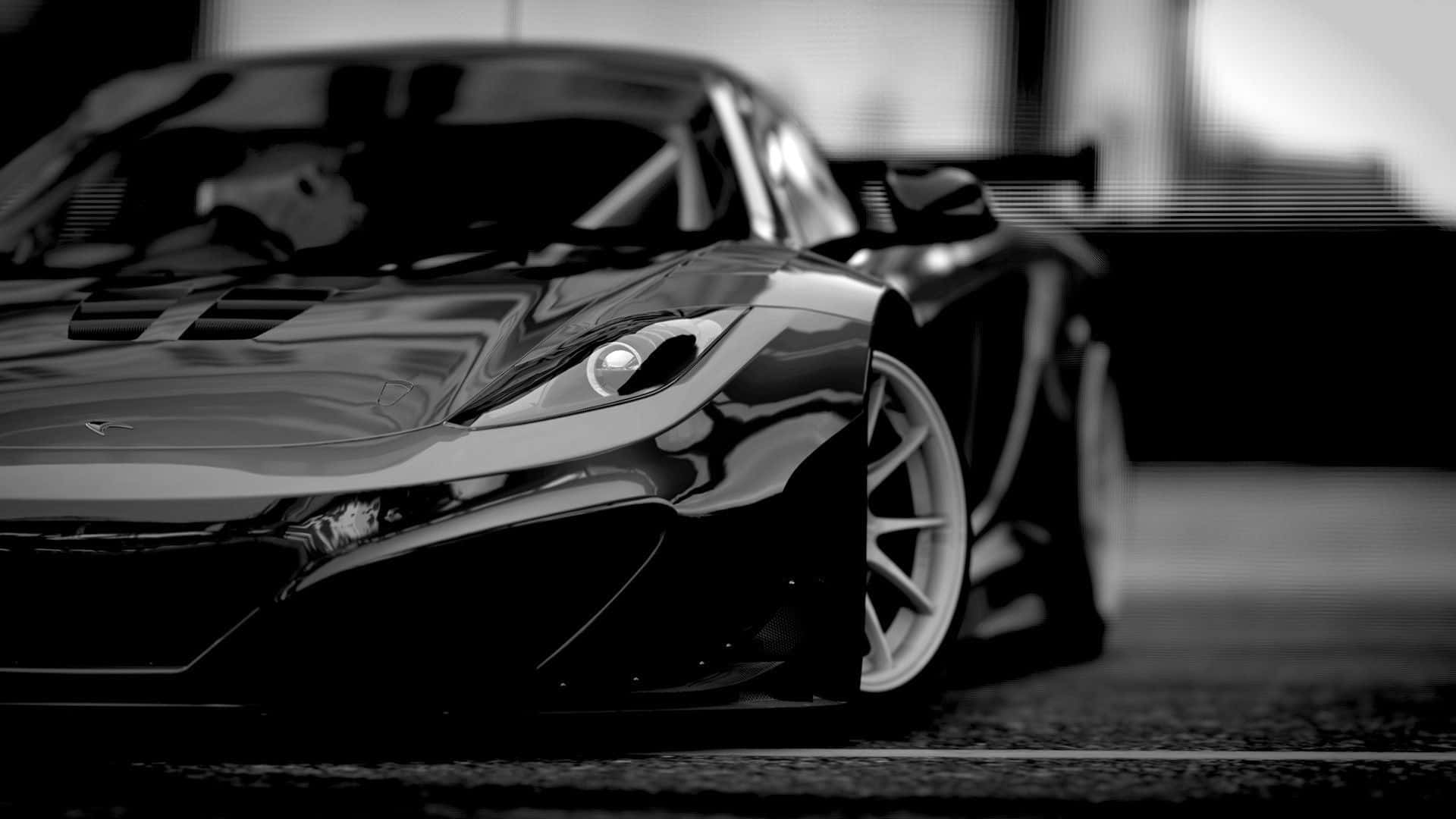 black sports car, aerodynamic curves, sharp lines, Full HD Desktop Wallpaper