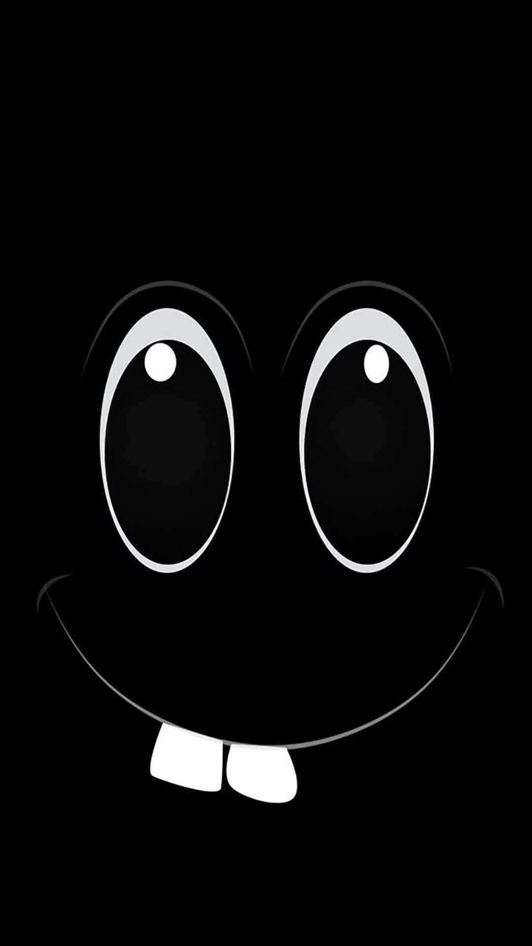 Black and White Cartoon, minimalist black and white cartoon face, big eyes, Full HD Phone Wallpaper