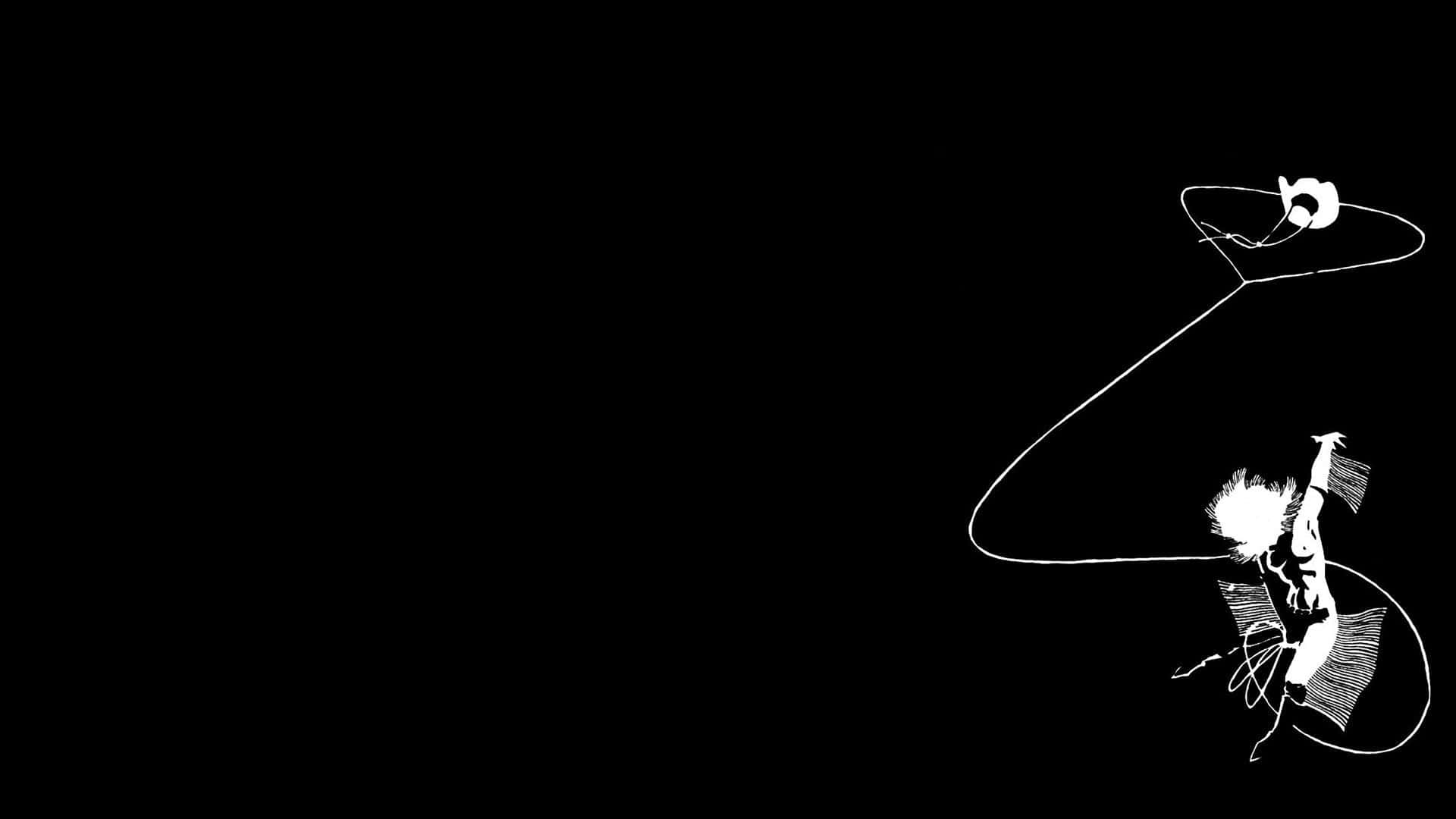 Black and White Cartoon, minimalist white line drawing, figure, Full HD Desktop Wallpaper