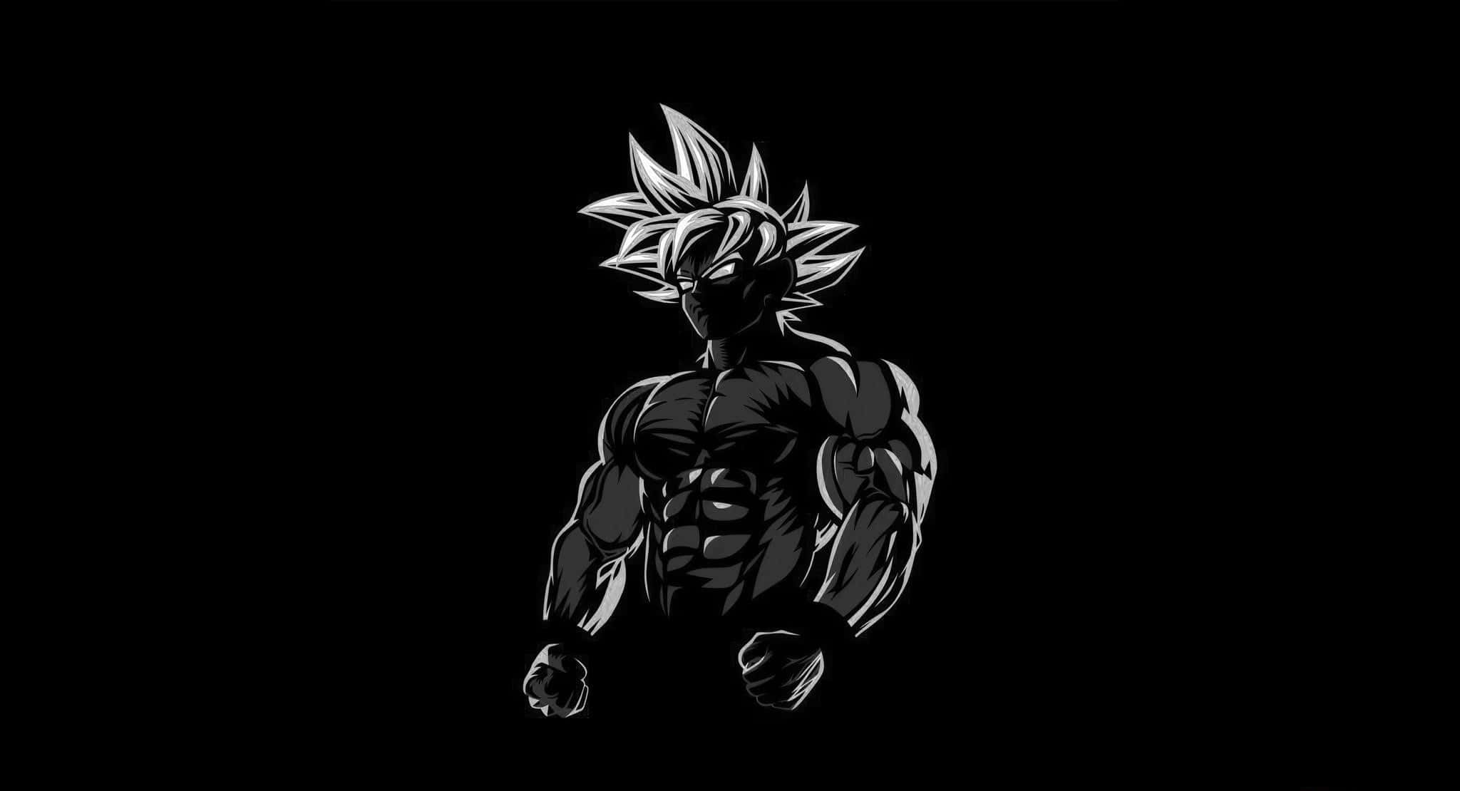 anime warrior, spiky hair, muscular physique, Full HD Desktop Wallpaper