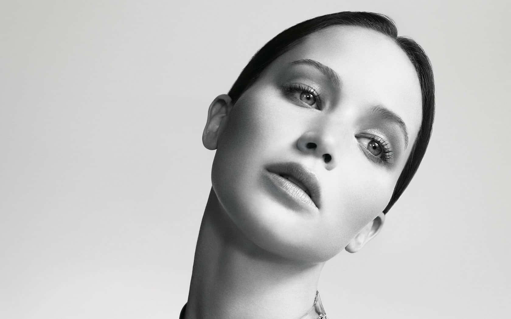 Celebrity A, black and white portrait, intense gaze, HD Desktop Wallpaper