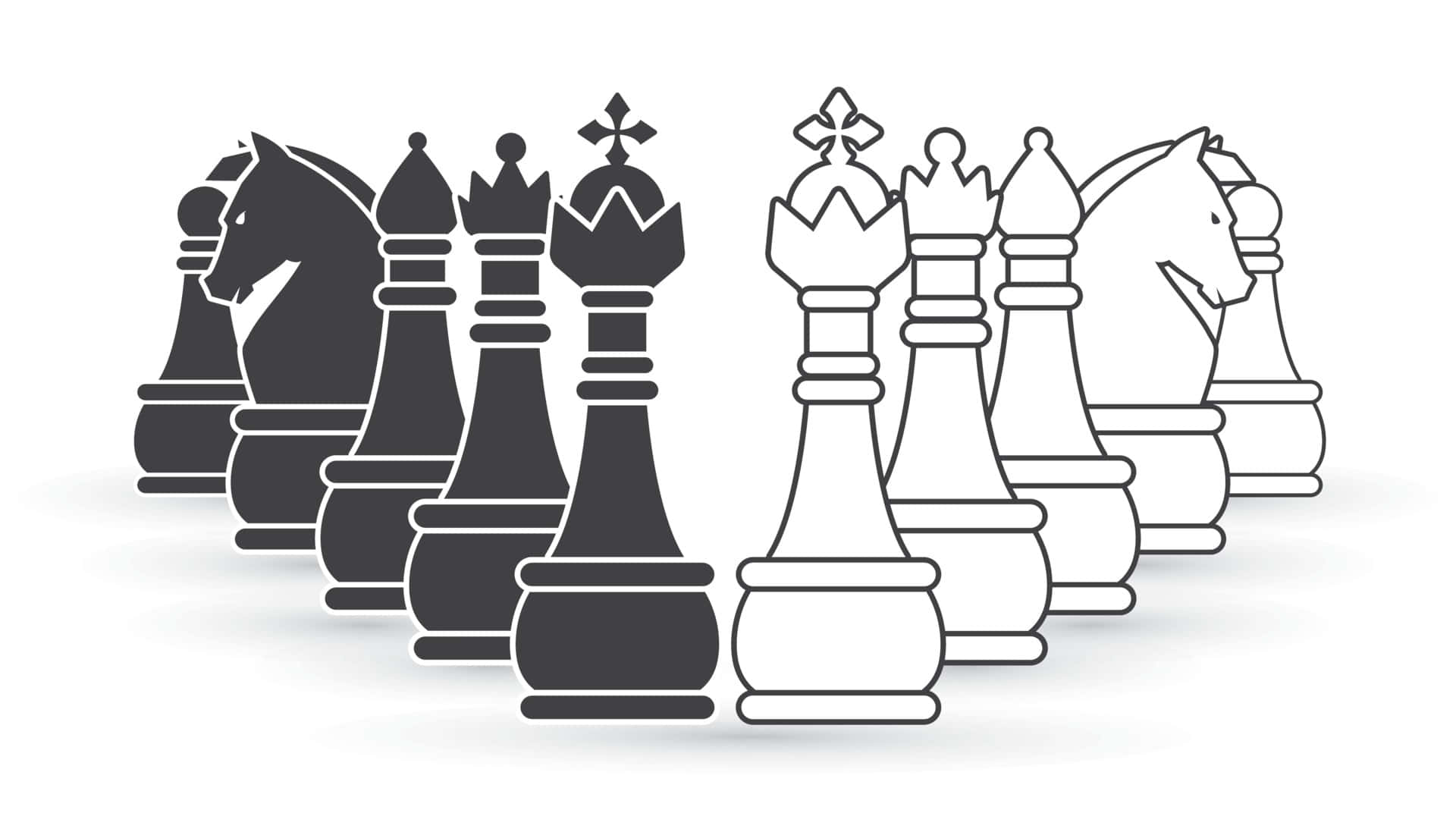 Black And White Chess, chess pieces, chessboard, Full HD Desktop Wallpaper