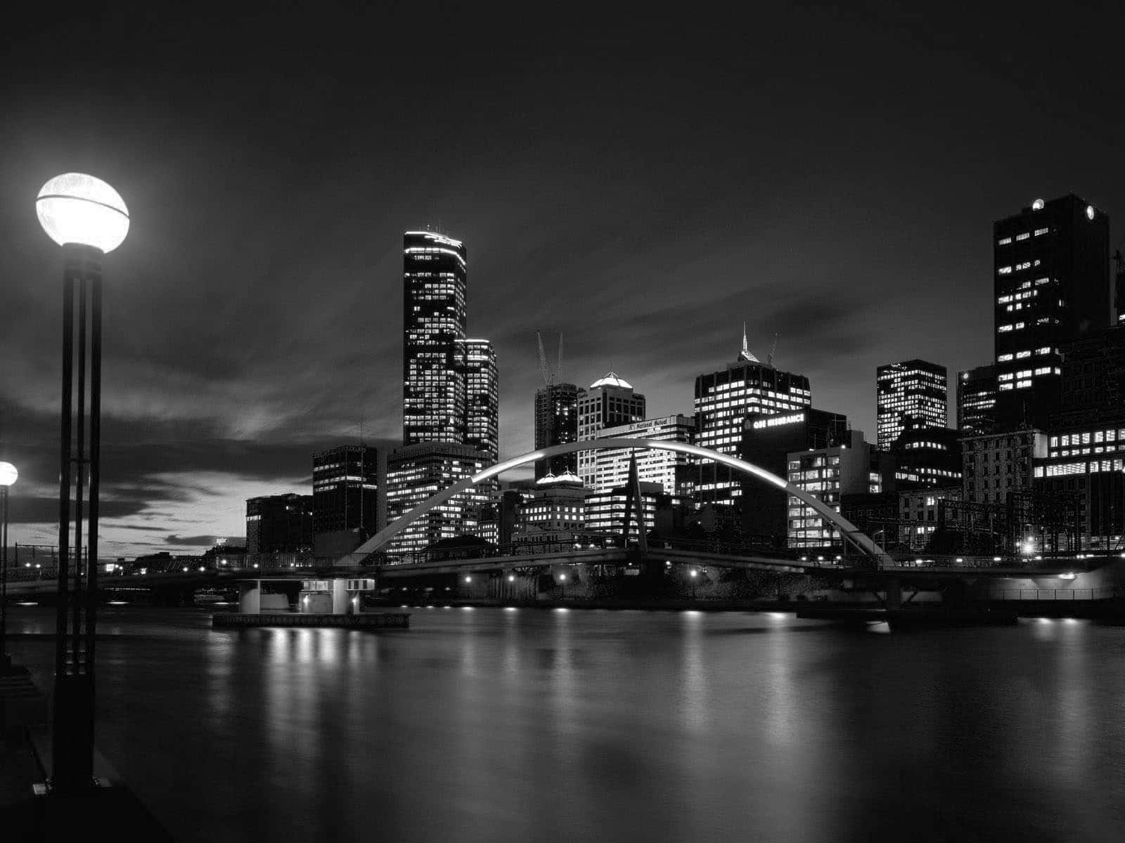 Black And White City, cityscape, night, HD Desktop Wallpaper