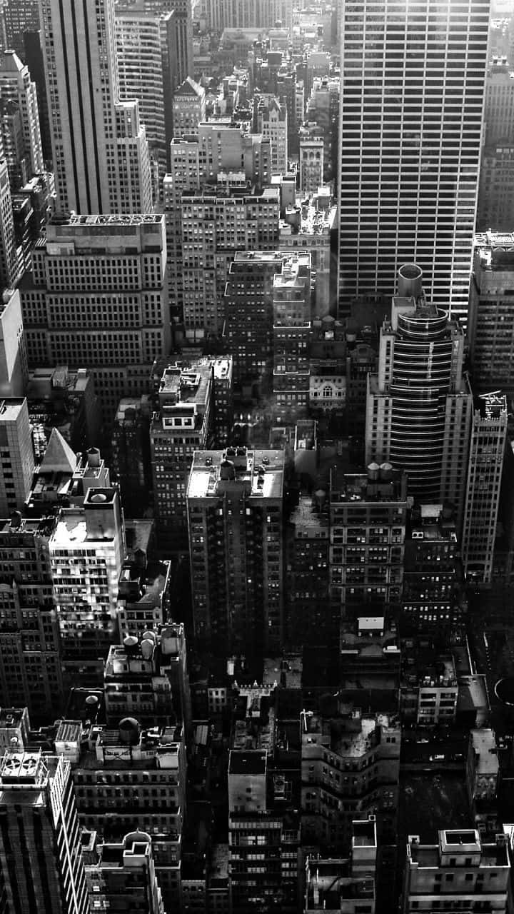Black And White Cityscape, urban skyline, skyscrapers, HD Phone Wallpaper