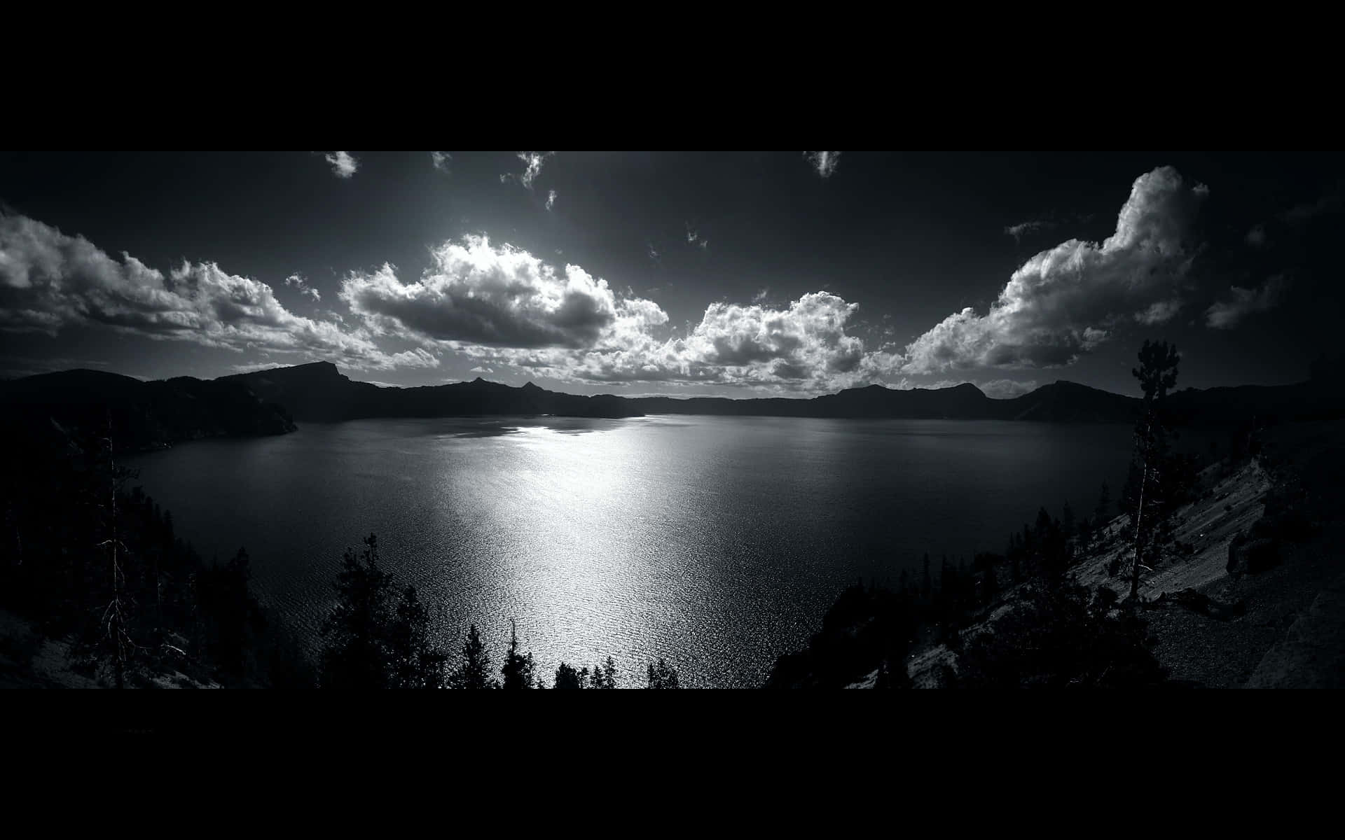 Black And White Cloud, vast lake, storm clouds, Full HD Desktop Wallpaper